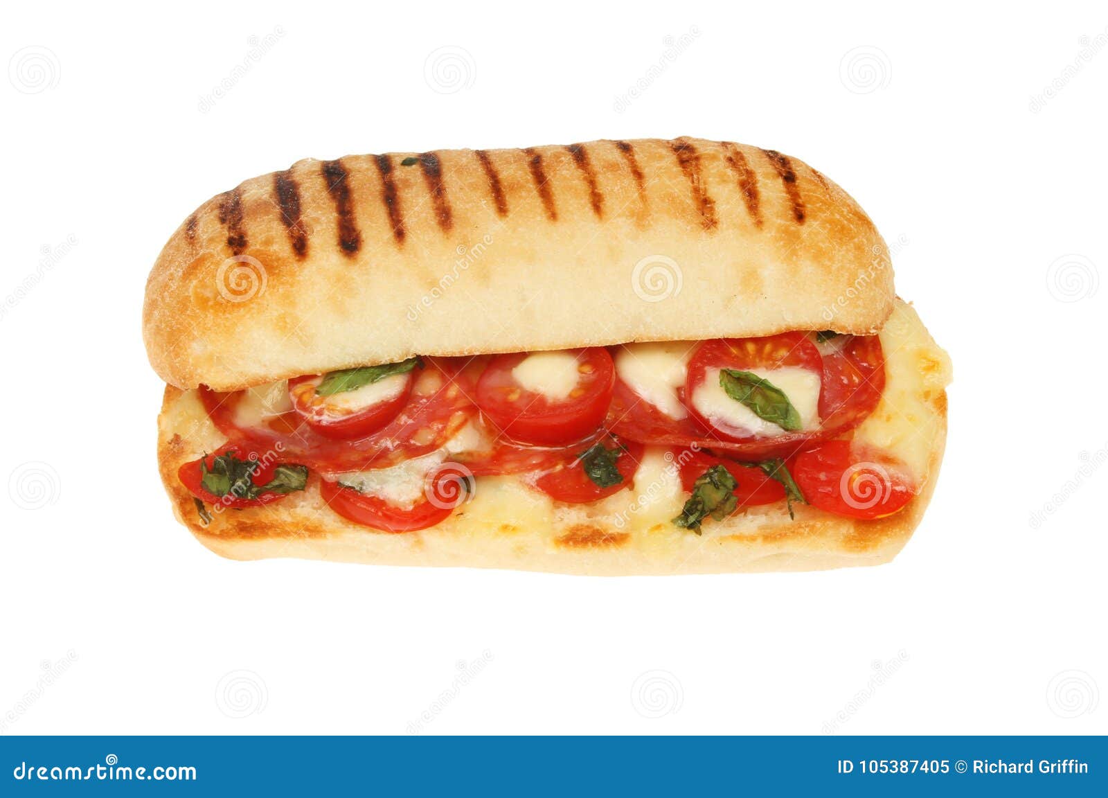 Pepperoni panini isolated stock image. Image of cooked 105387405