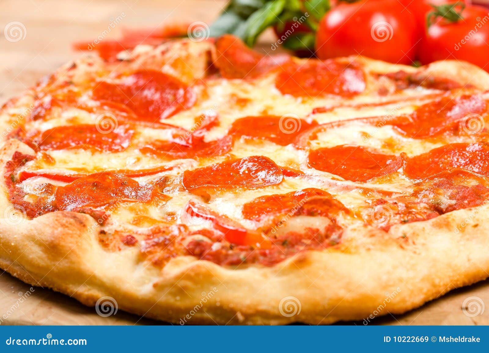 Pepperoni and Pepper pizza stock image. Image of baked 10222669