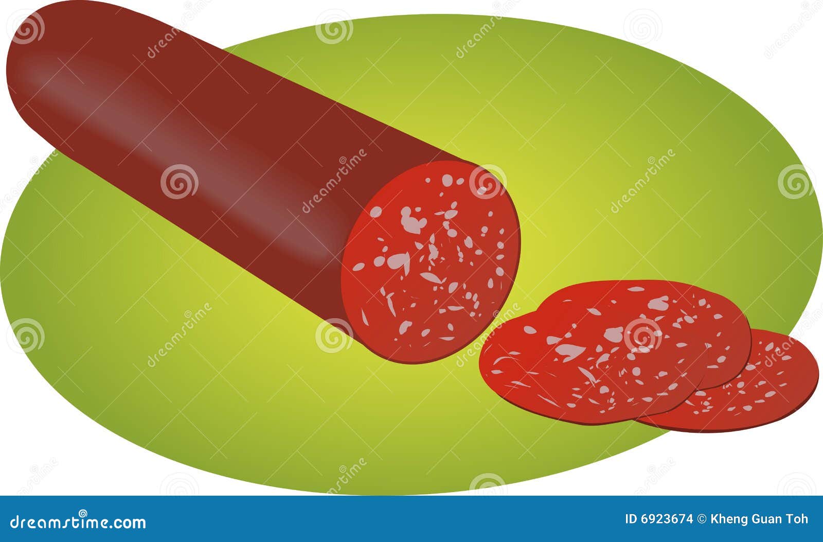 Pepperoni Salami Sliced Vector Illustration 6923674