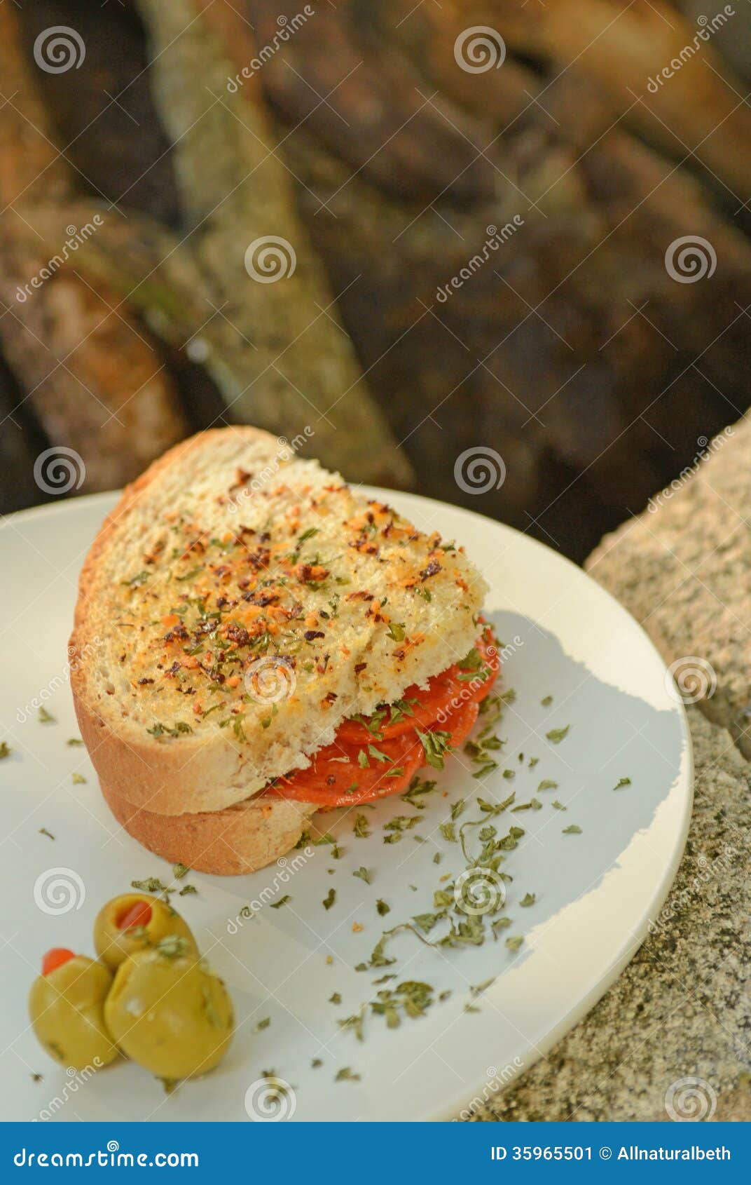 Pepperoni sandwich stock image. Image of salami, focaccia 35965501
