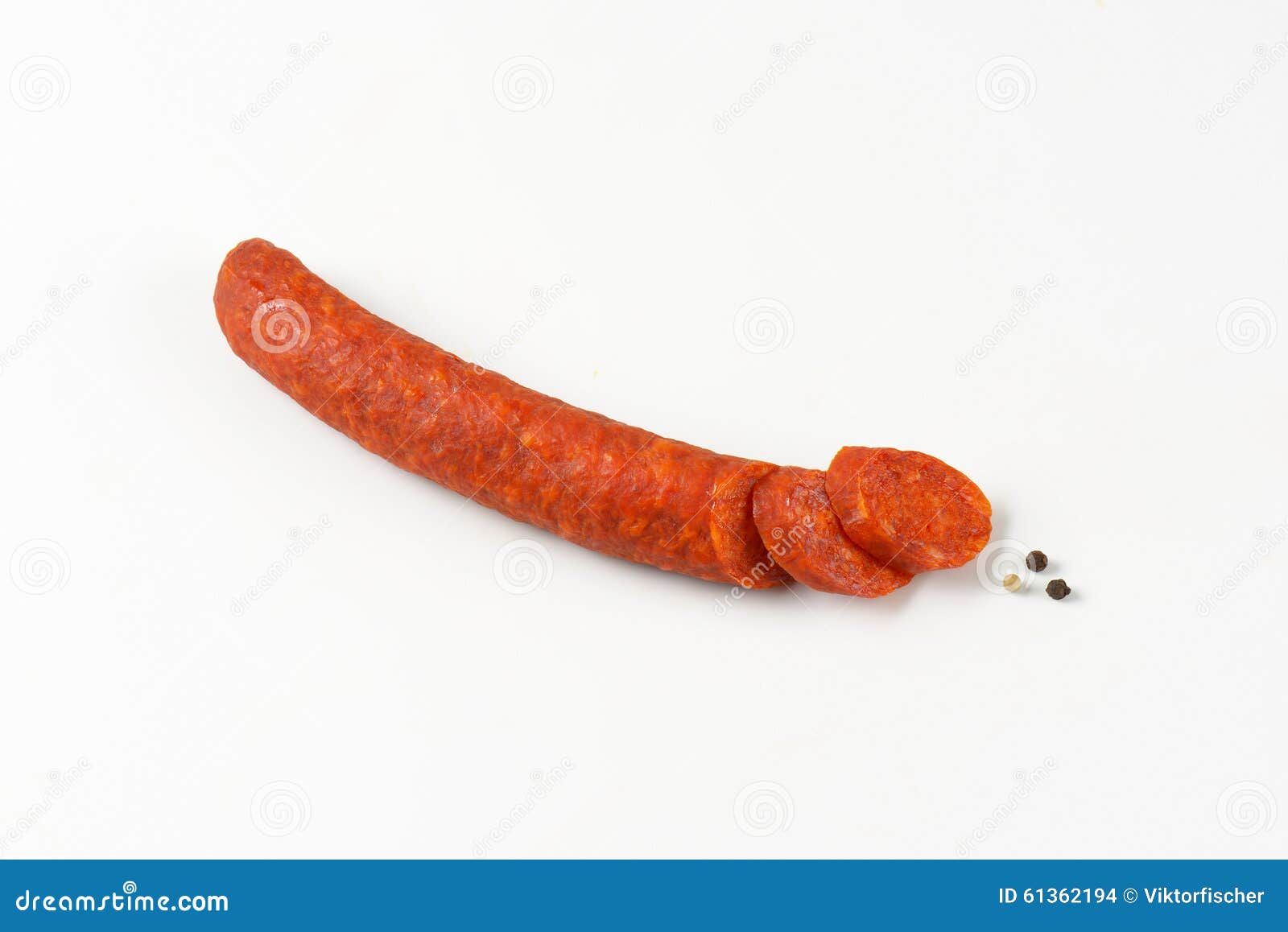 Pepperoni sausage stock photo. Image of peppercorn, background 61362194