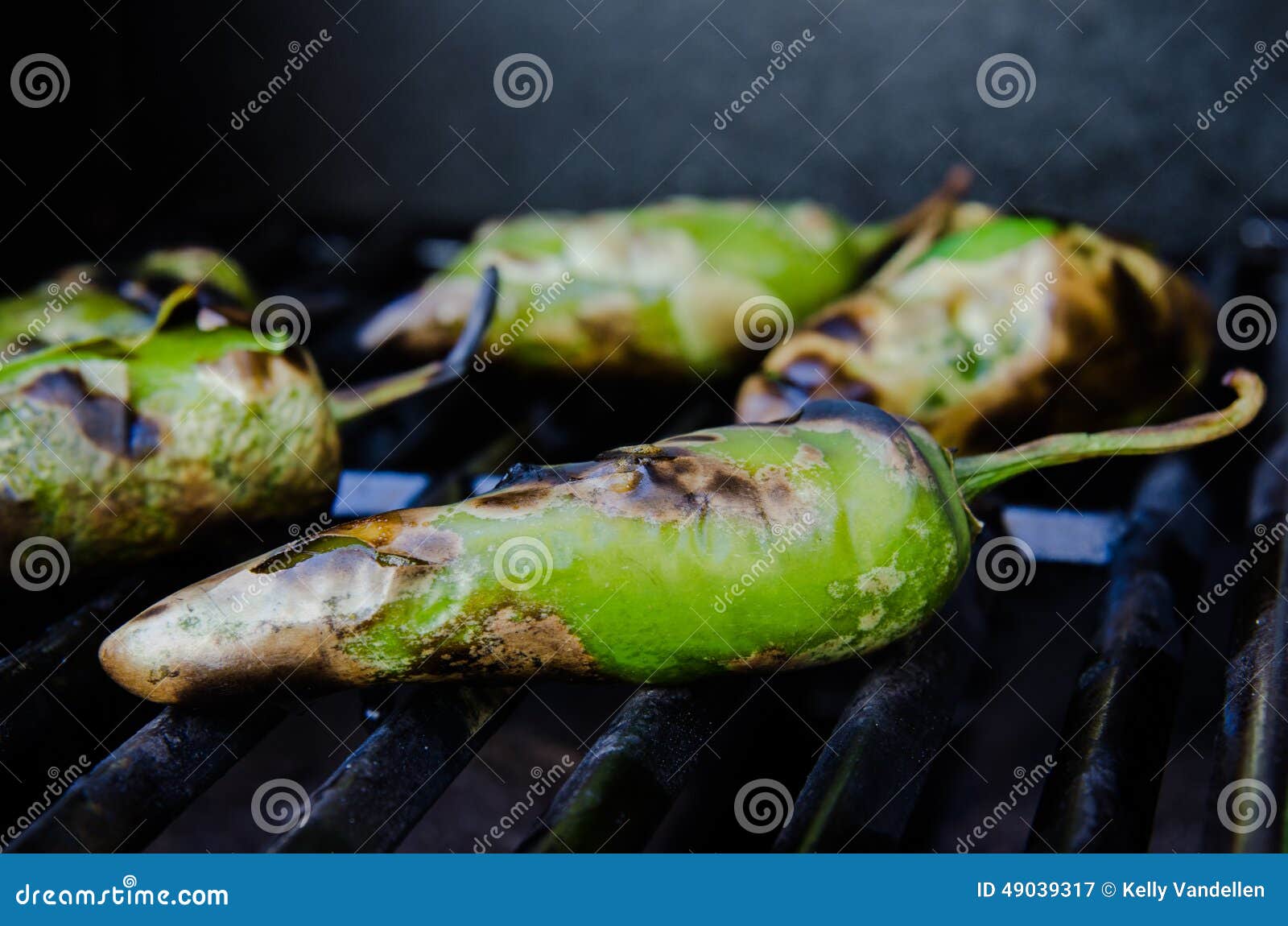 Peppers Charred on the Grill Stock Image Image of roasting, black