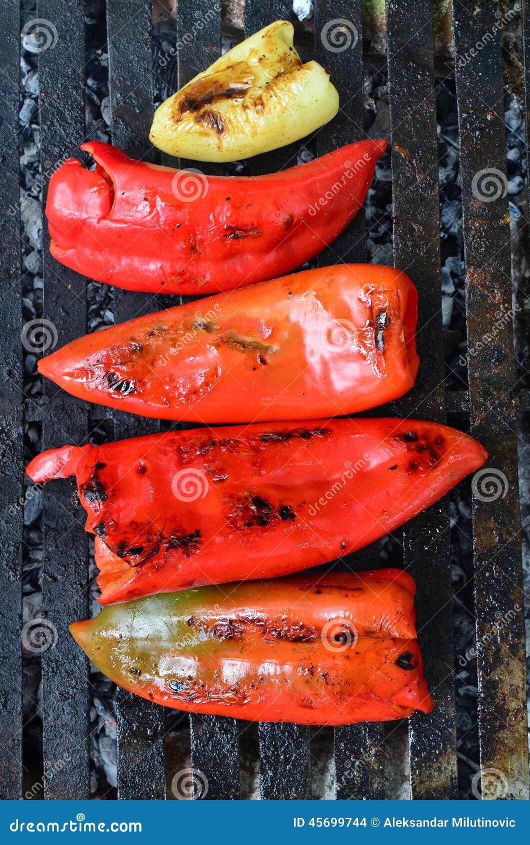 Peppers on grill stock photo. Image of natural, food 45699744
