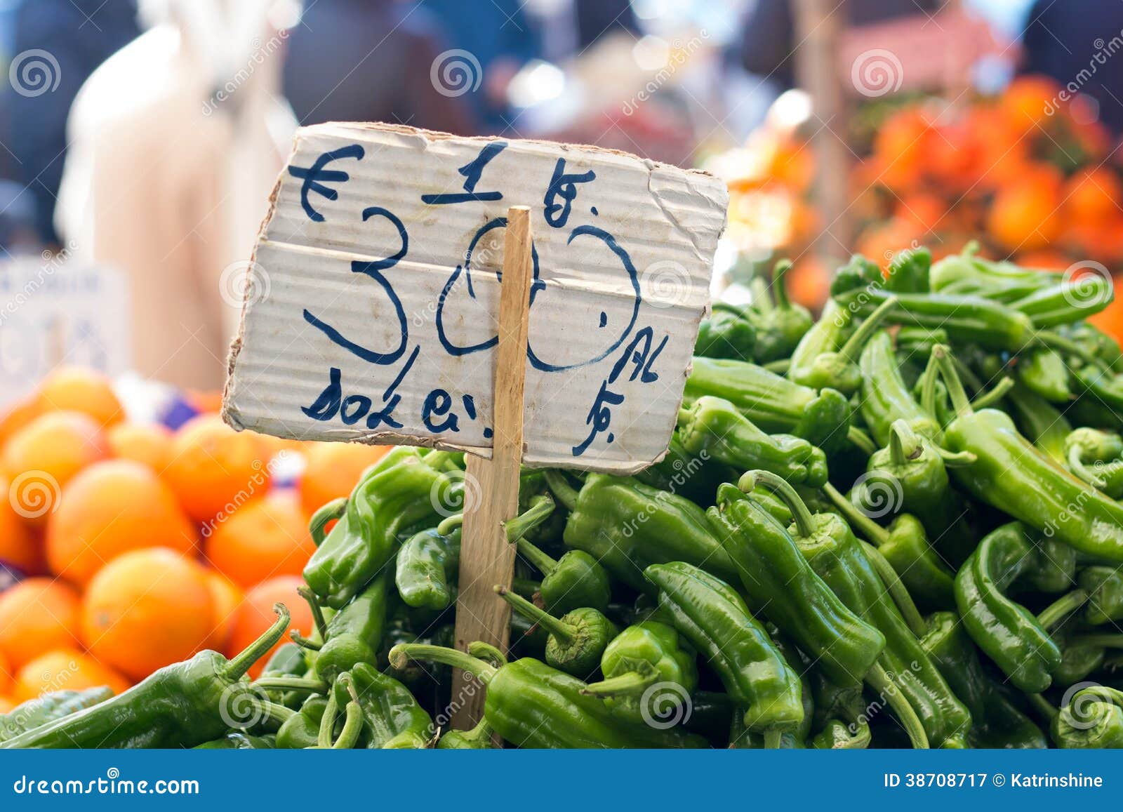 Peppers on a market stock image. Image of aliment, pepper 38708717