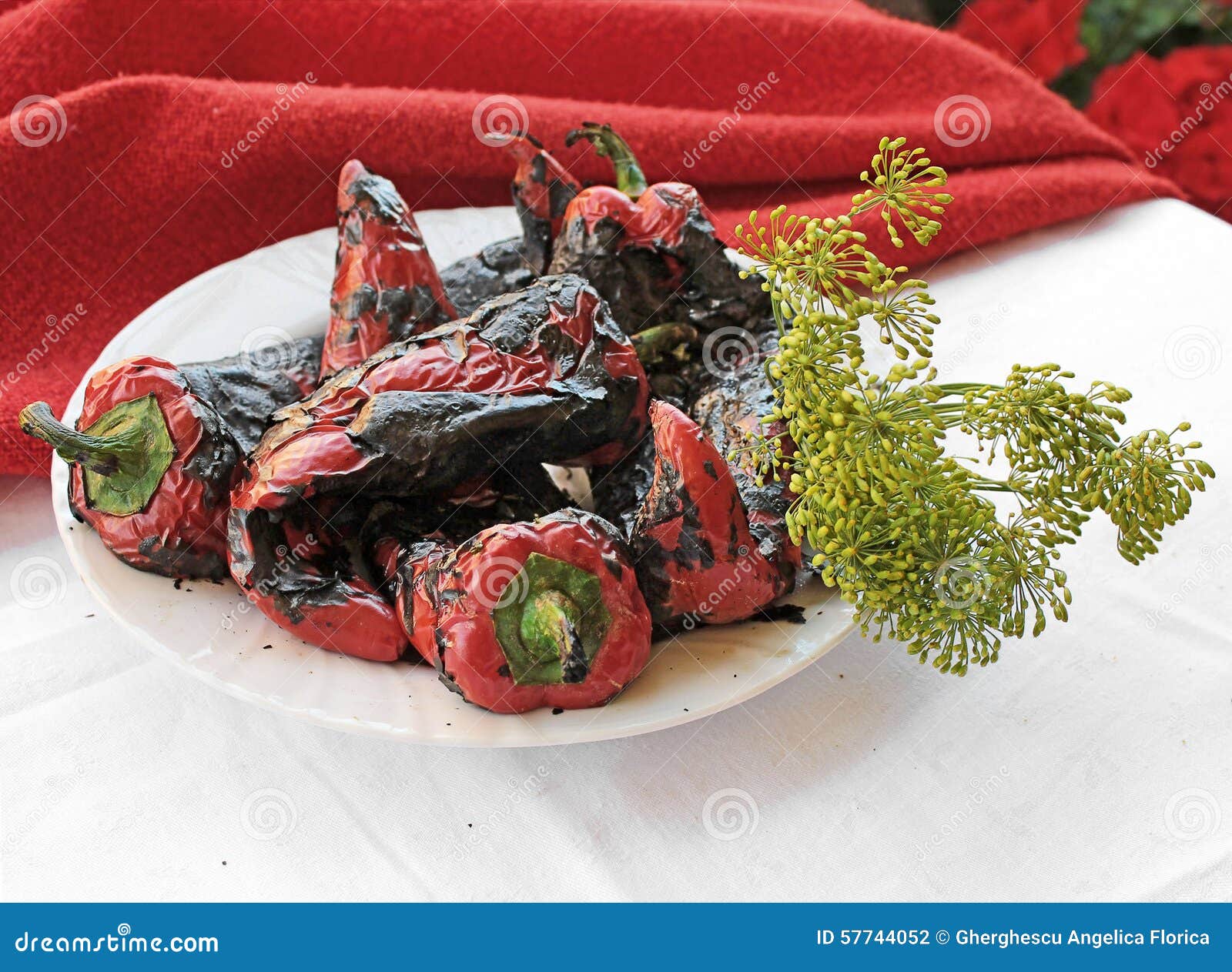 Peppers roasted and dill stock photo. Image of eating 57744052