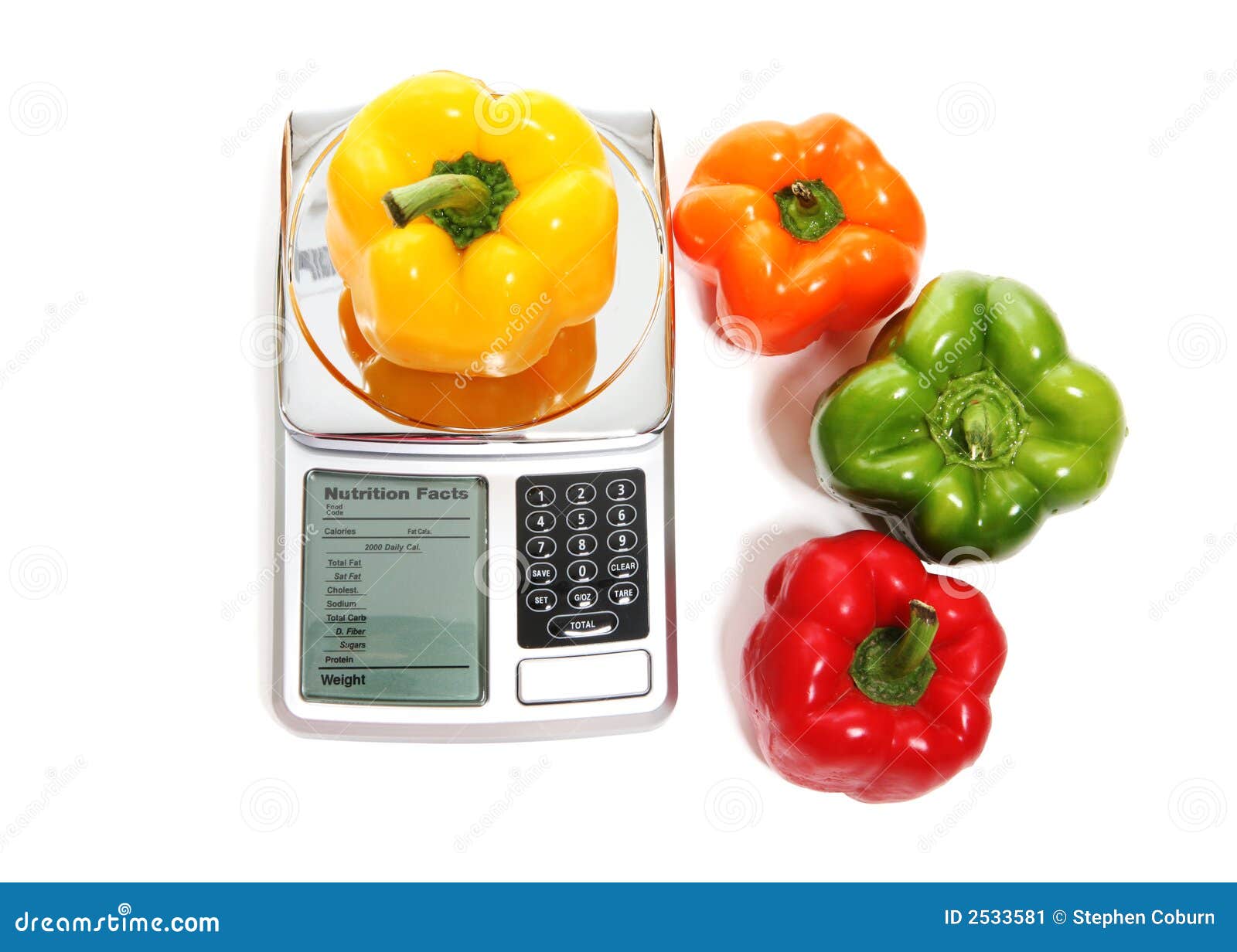 Peppers on Scale stock image. Image of weigh, colorful 2533581