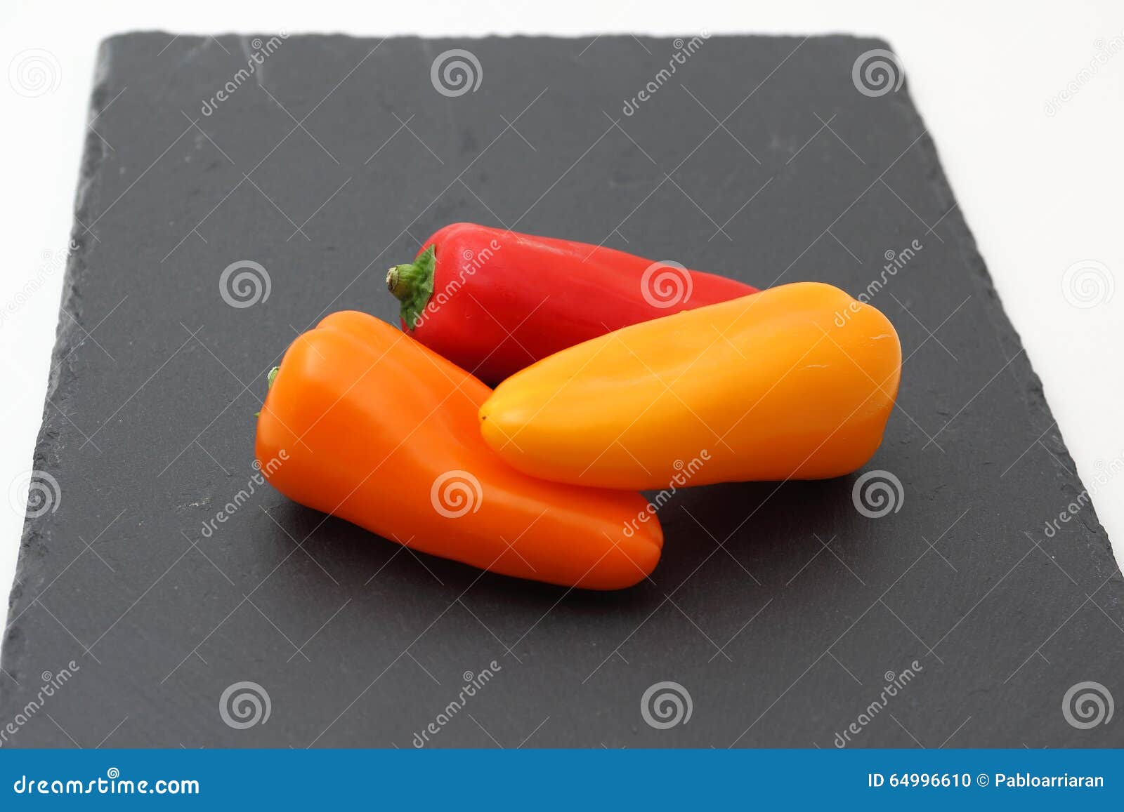 peppers on slate