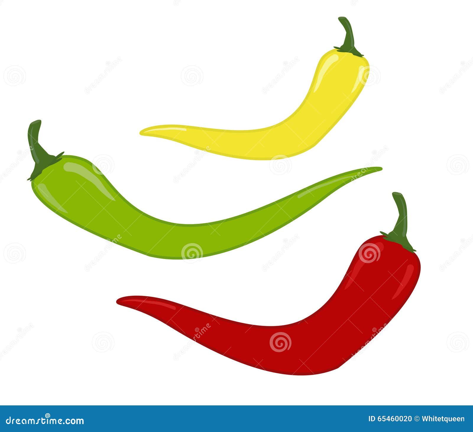 Peppers, vector. Illustration peppers in red, green and yellow done in a vector.