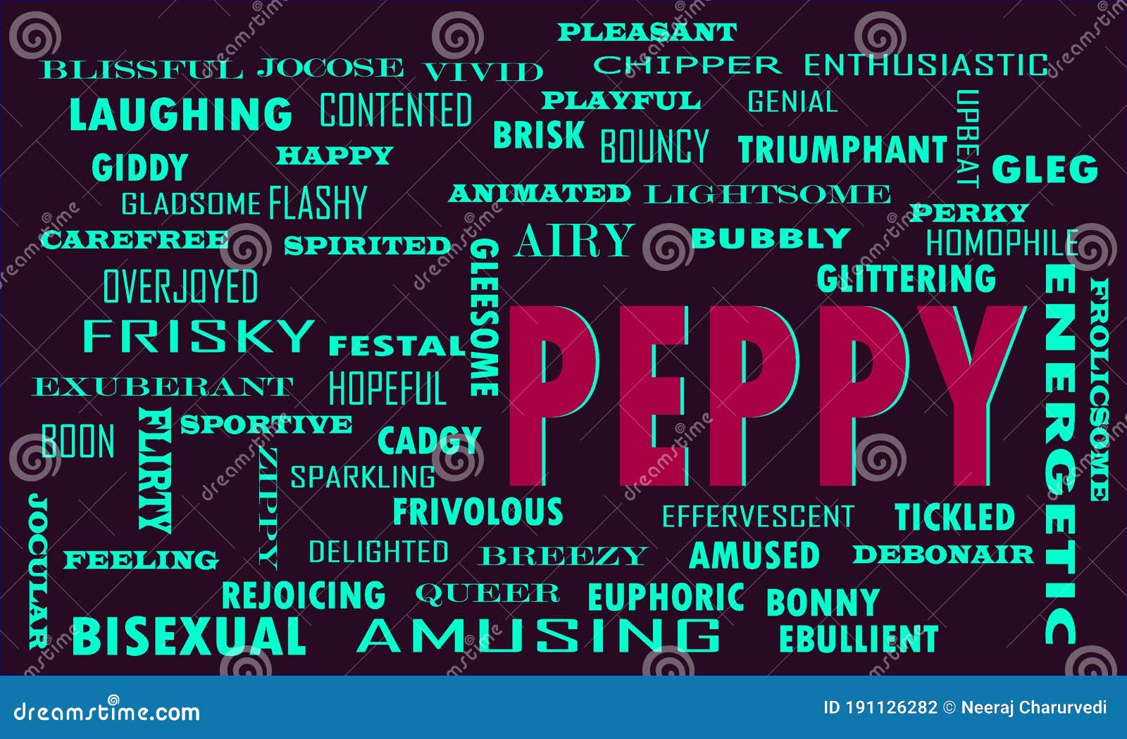 peppy word reflect people love relation presented with similar type of text