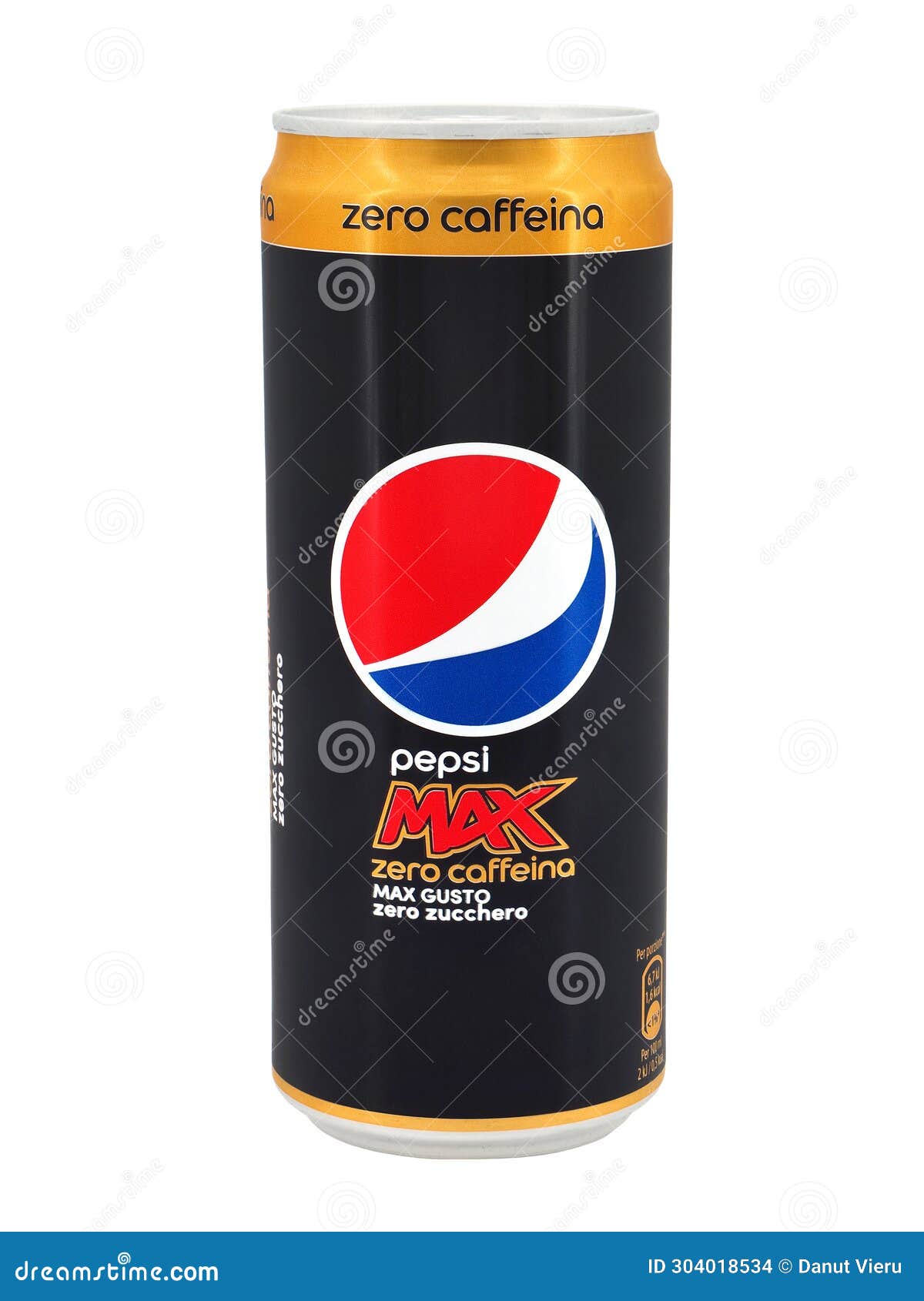 ROME, ITALY - APRIL 30, 2023. Pepsi Max Zero Caffeine Can Isolated on ...