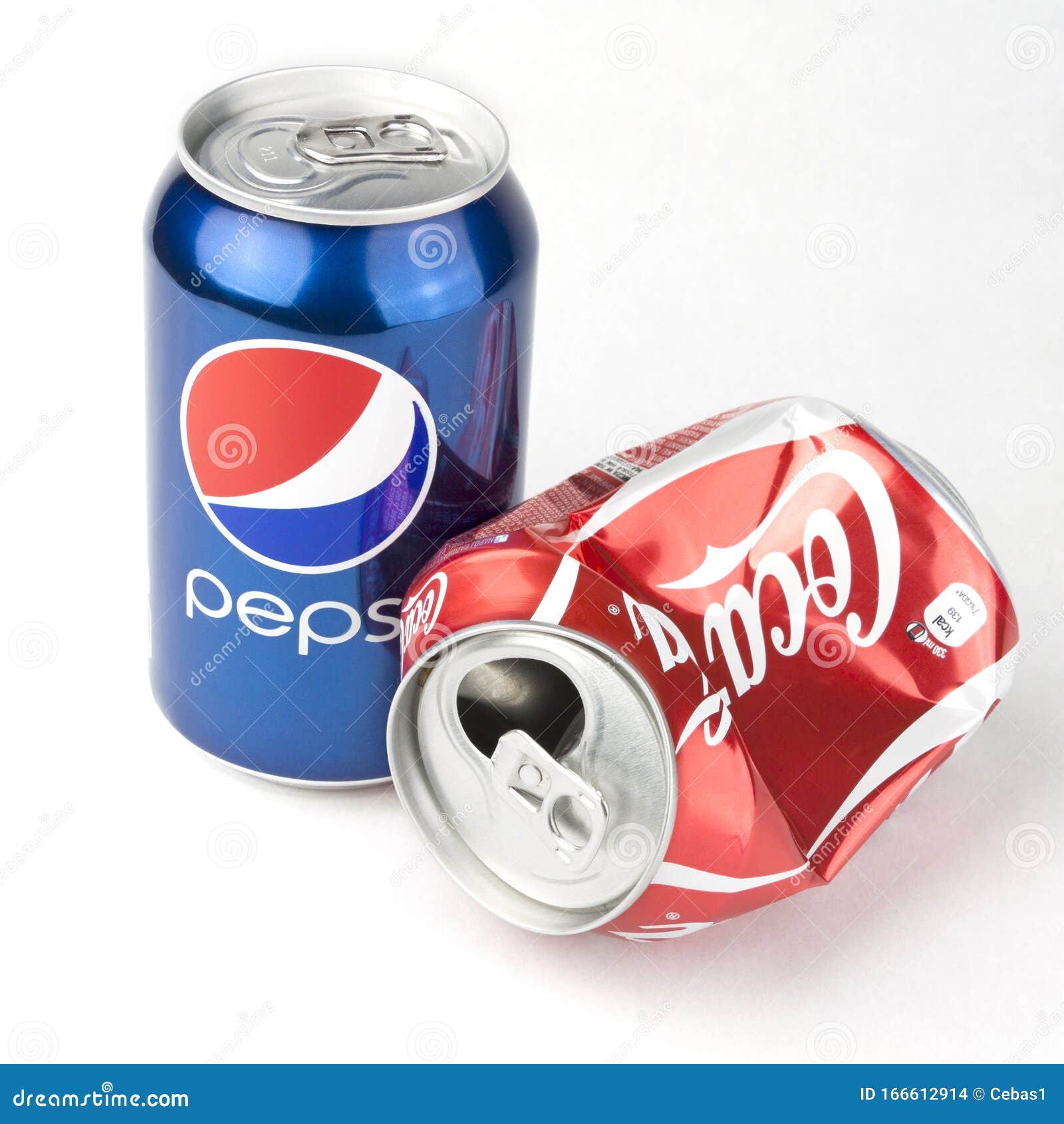 Coca Cola and Pepsi Cans Isolated on White Background Editorial Stock ...