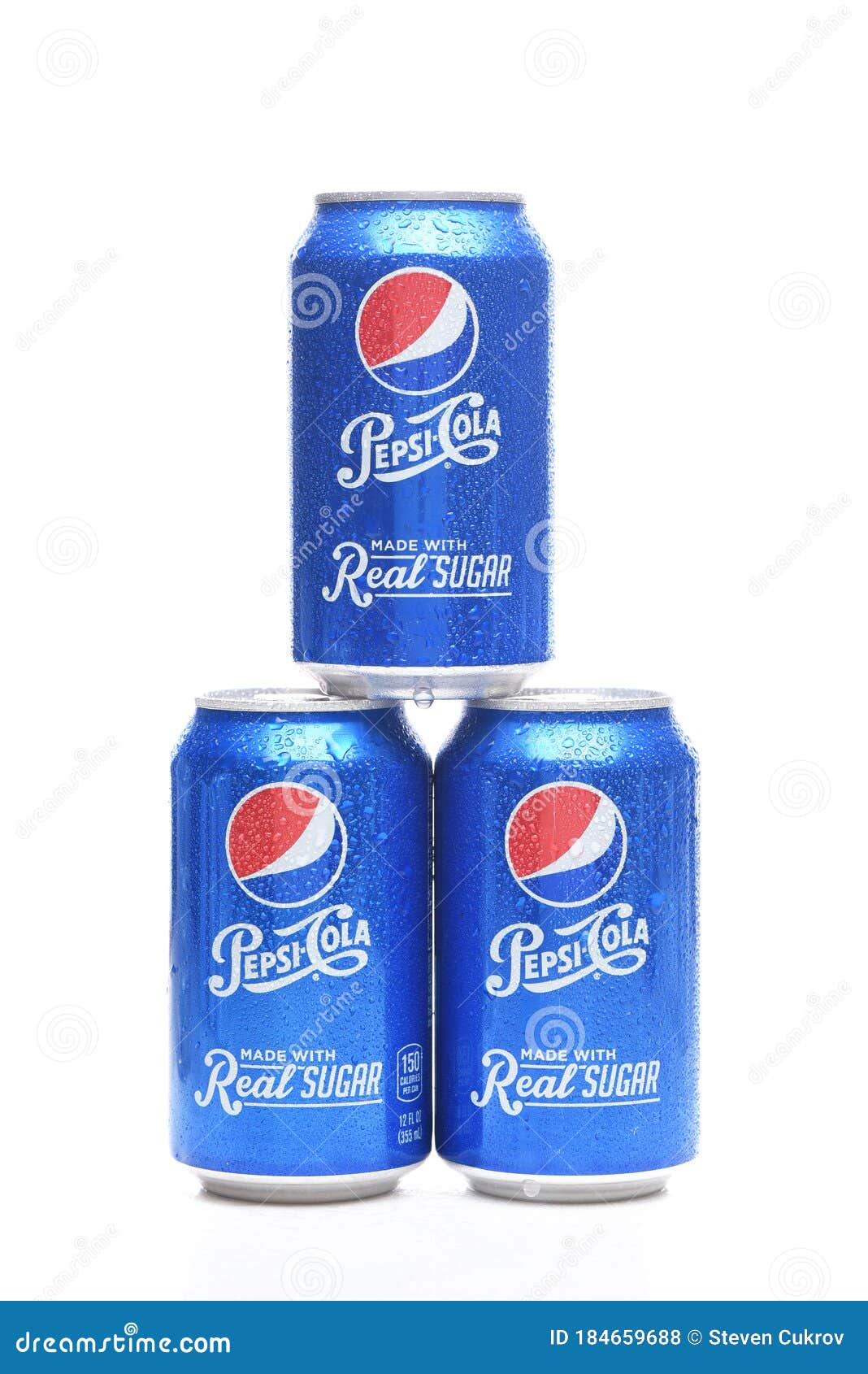 Pepsi-Cola Made with Real Sugar Editorial Stock Photo - Image of cola ...