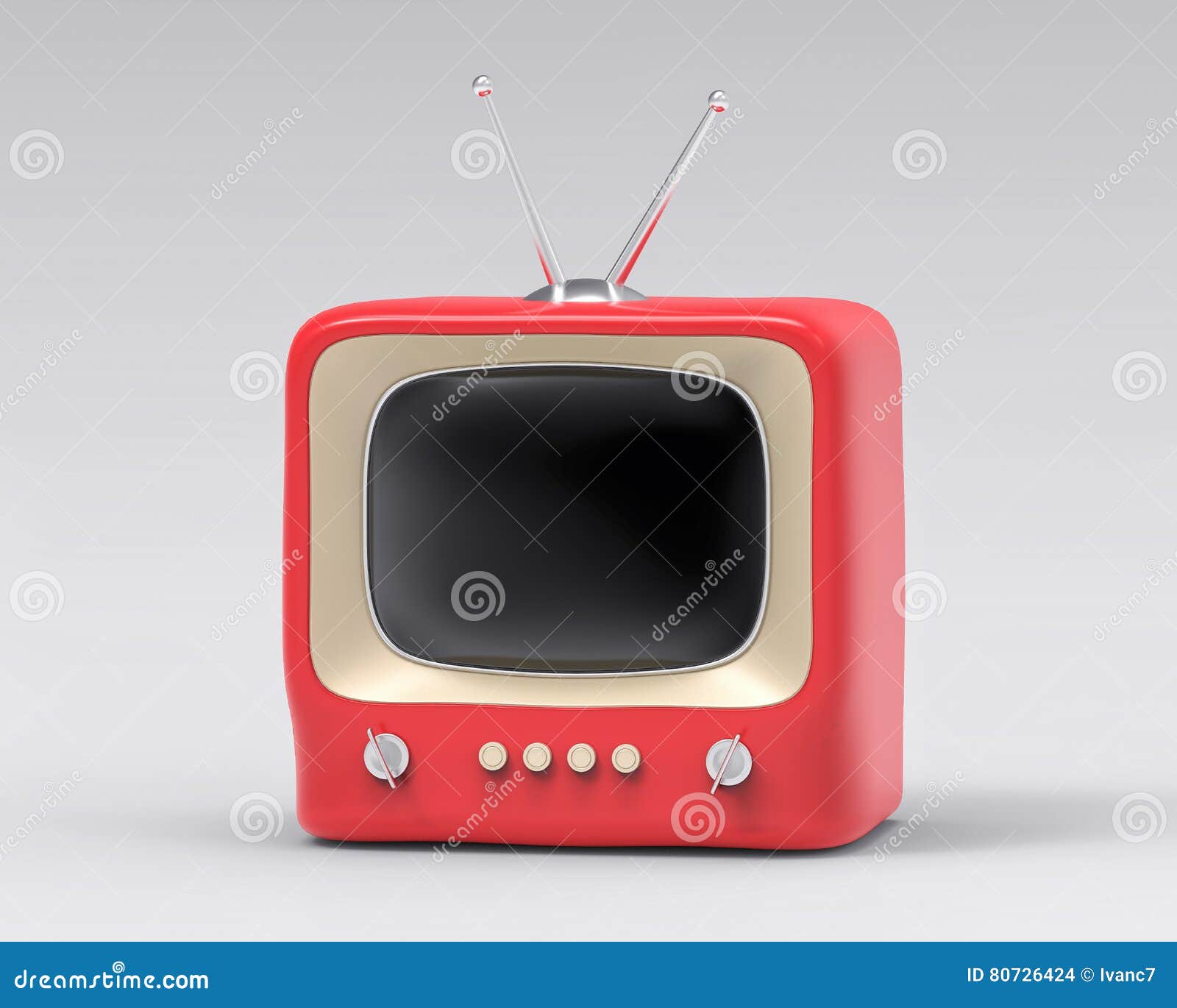 Pequeña TV Televisión Aislada 3d De 3D Stock de ilustración - Ilustración  de casero, juguete: 80726424