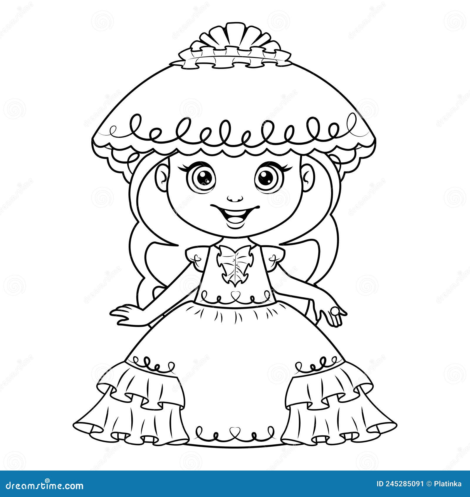 Ilustração De Um Desenho Animado Infantil Numa Boneca Branca De