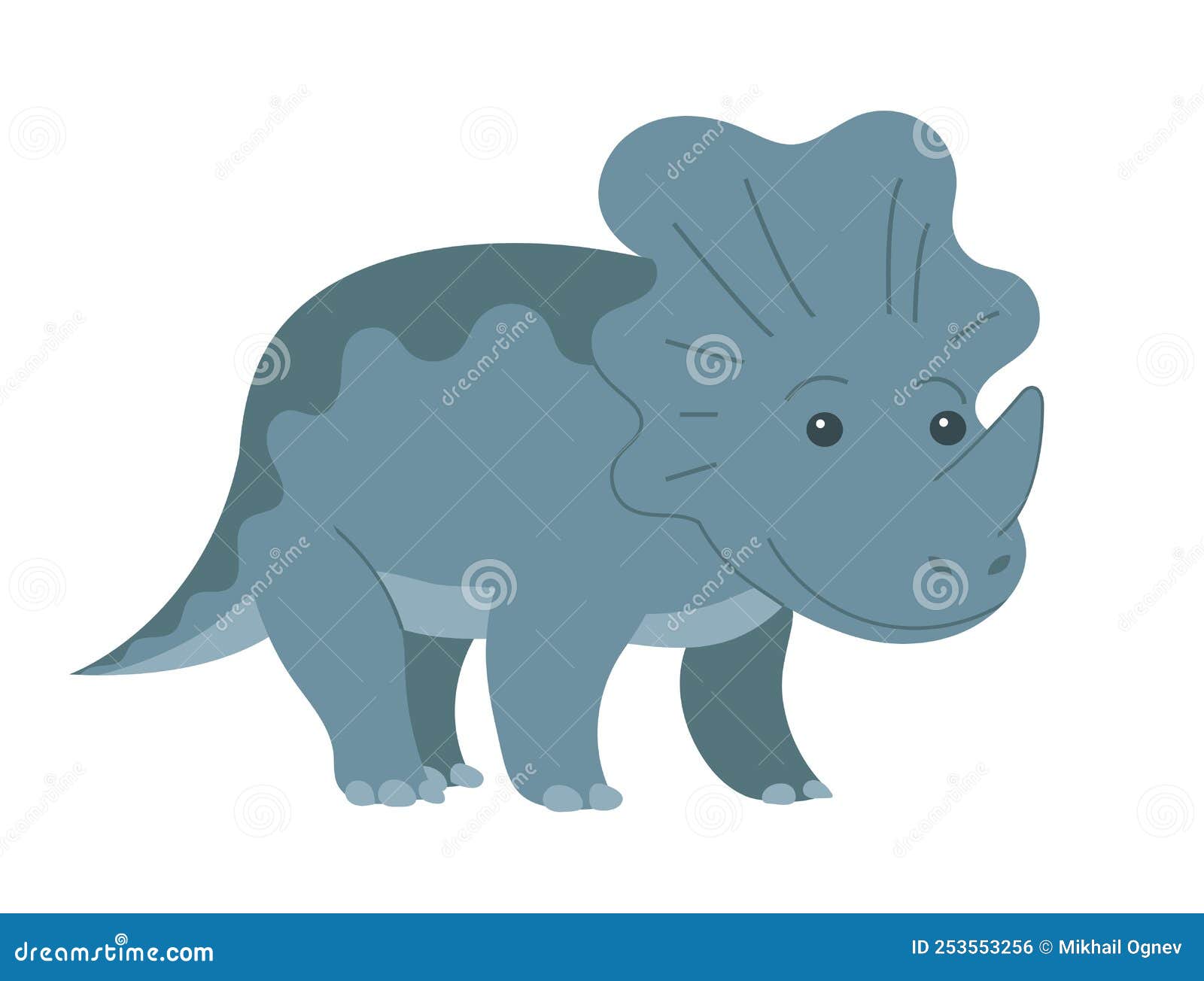 Desenho de dinossauro triceratops fofo saindo do ovo
