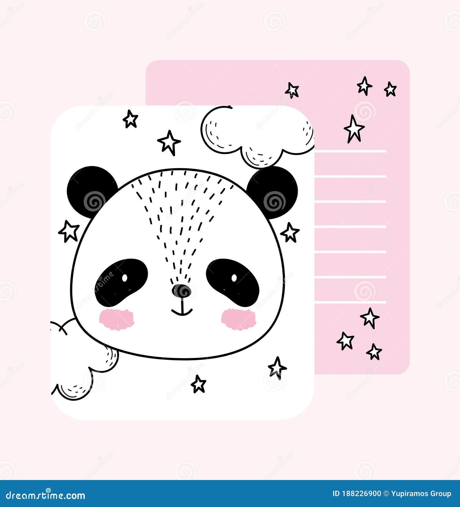 Panda Pequena. Desenho Animado Panda. Cara Panda Fofa. Duche De