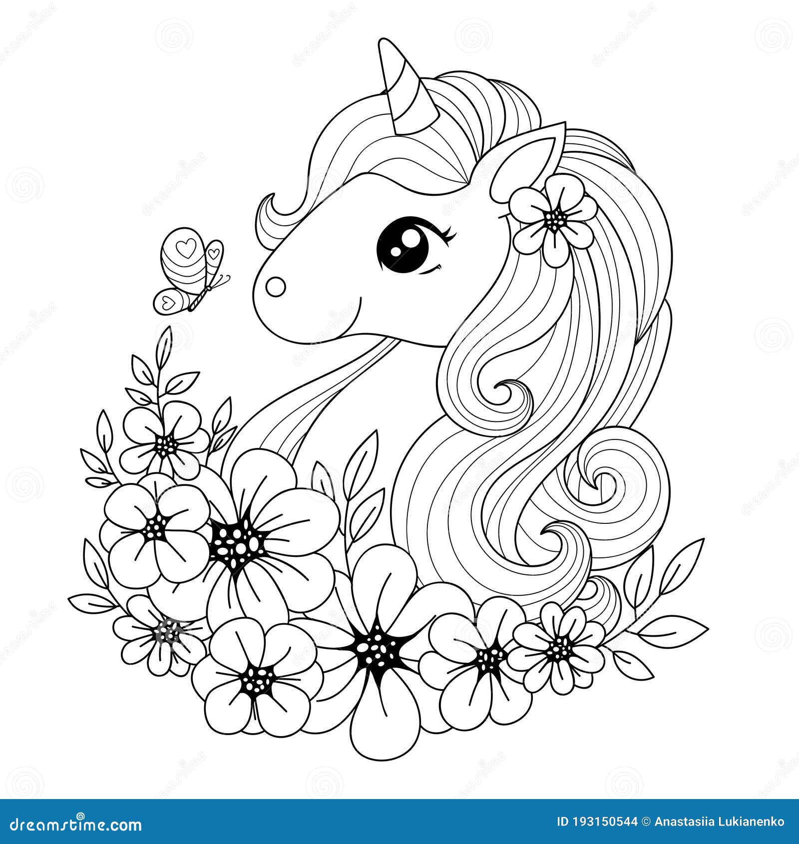 Unicórnio no meio de um campo de girassóis - Unicórnios - Coloring Pages  for Adults