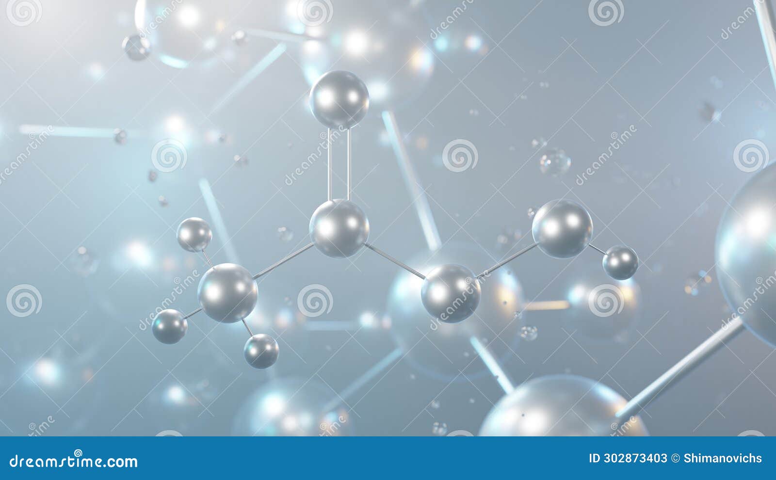 peracetic acid molecular structure, 3d model molecule, peroxy acid, structural chemical formula view from a microscope