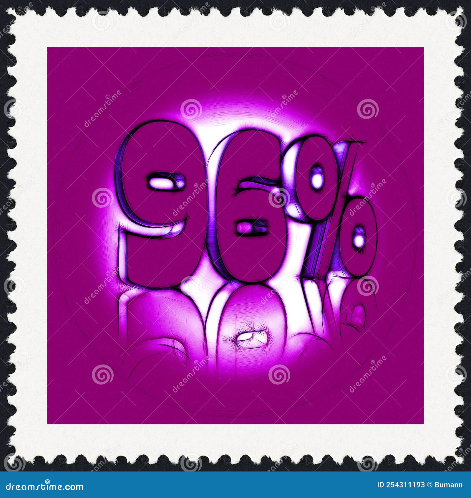 96 , 96 Percent As a 3D Illustration, 3D Rendering Stock Illustration