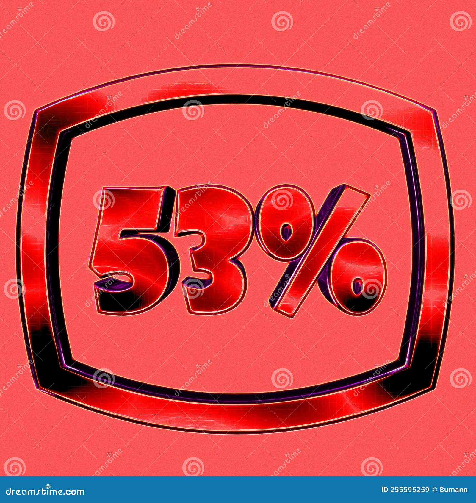 53 53 Percent As A 3D Illustration 3D Rendering Stock Illustration 53-53-percent-as-a-3d-illustration-3d-rendering-stock-illustration