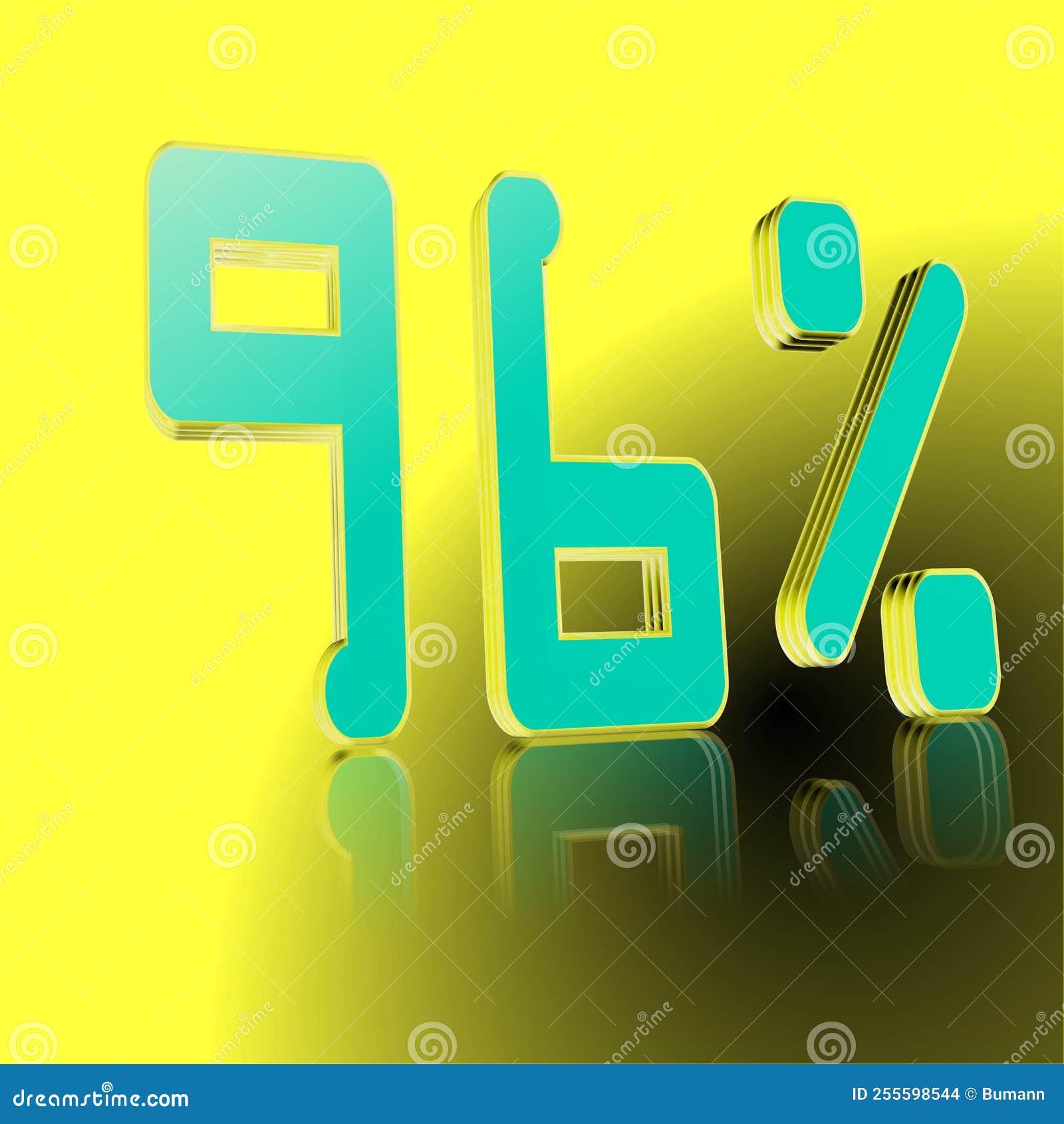 96 , 96 Percent As a 3D Illustration, 3D Rendering Stock Illustration Illustration of