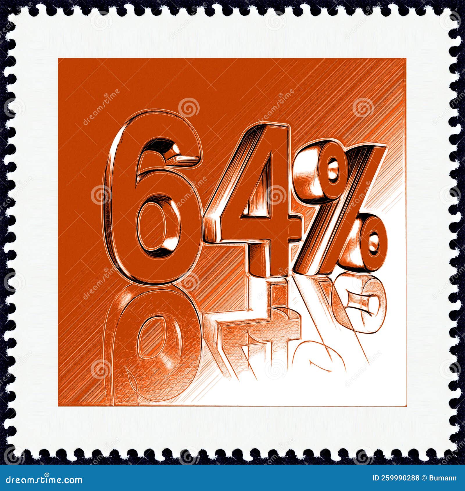 64 64 Percent As A 3D Illustration 3D Rendering Stock Illustration what-is-2-5-as-a-percent-brainly-in