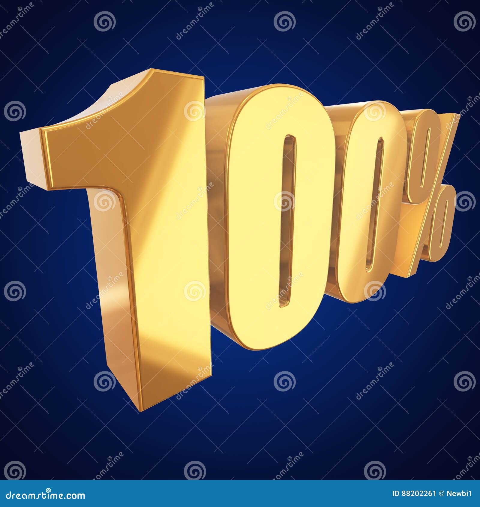 100 Percent On Blue Background Stock Illustration - Illustration of