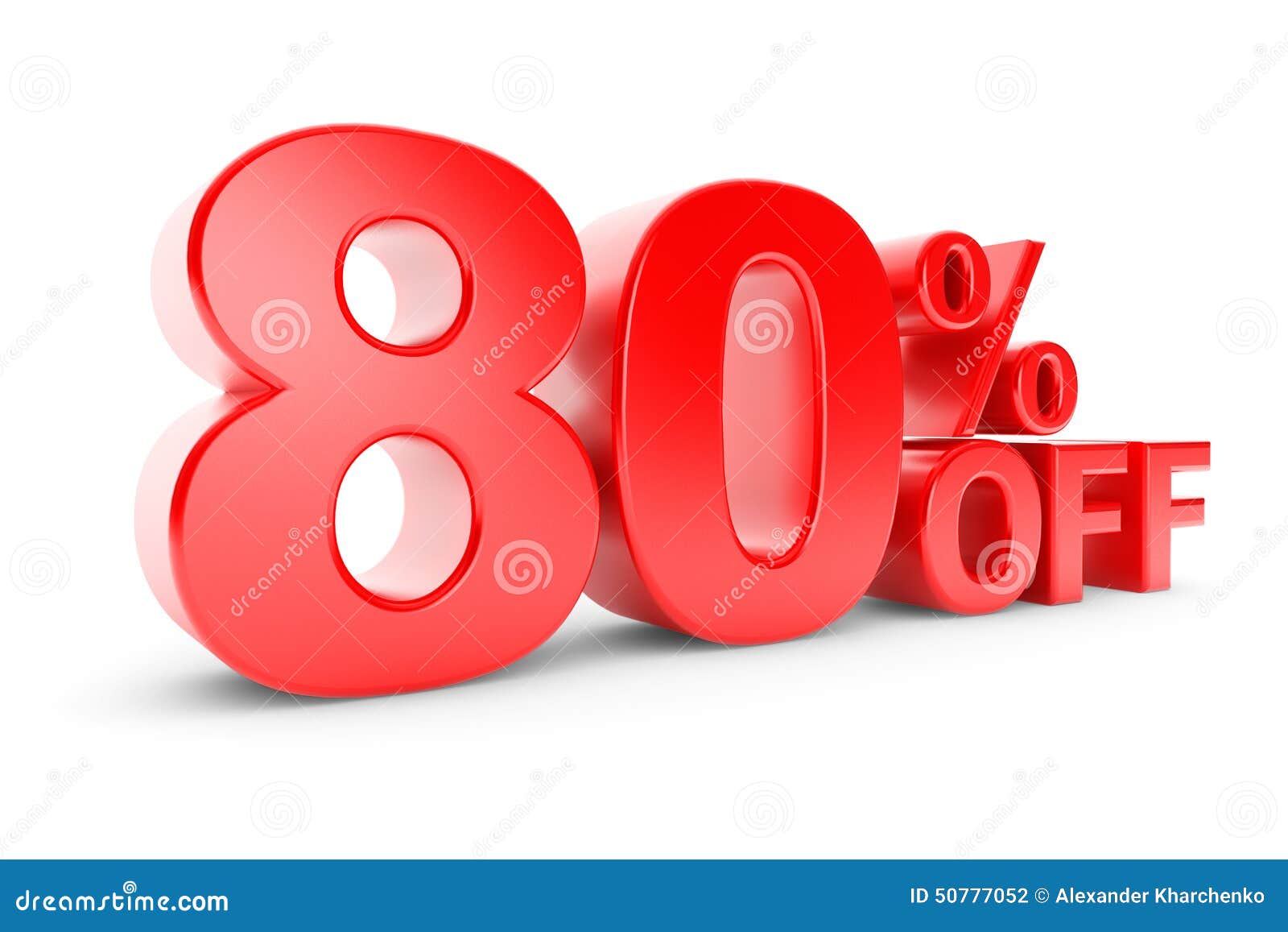 80 percent discount stock illustration. Illustration of render 50777052