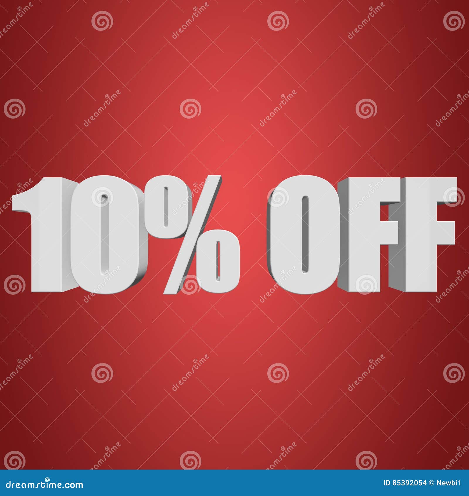 10 Percent Off 3d Letters On Red Background Stock Illustration