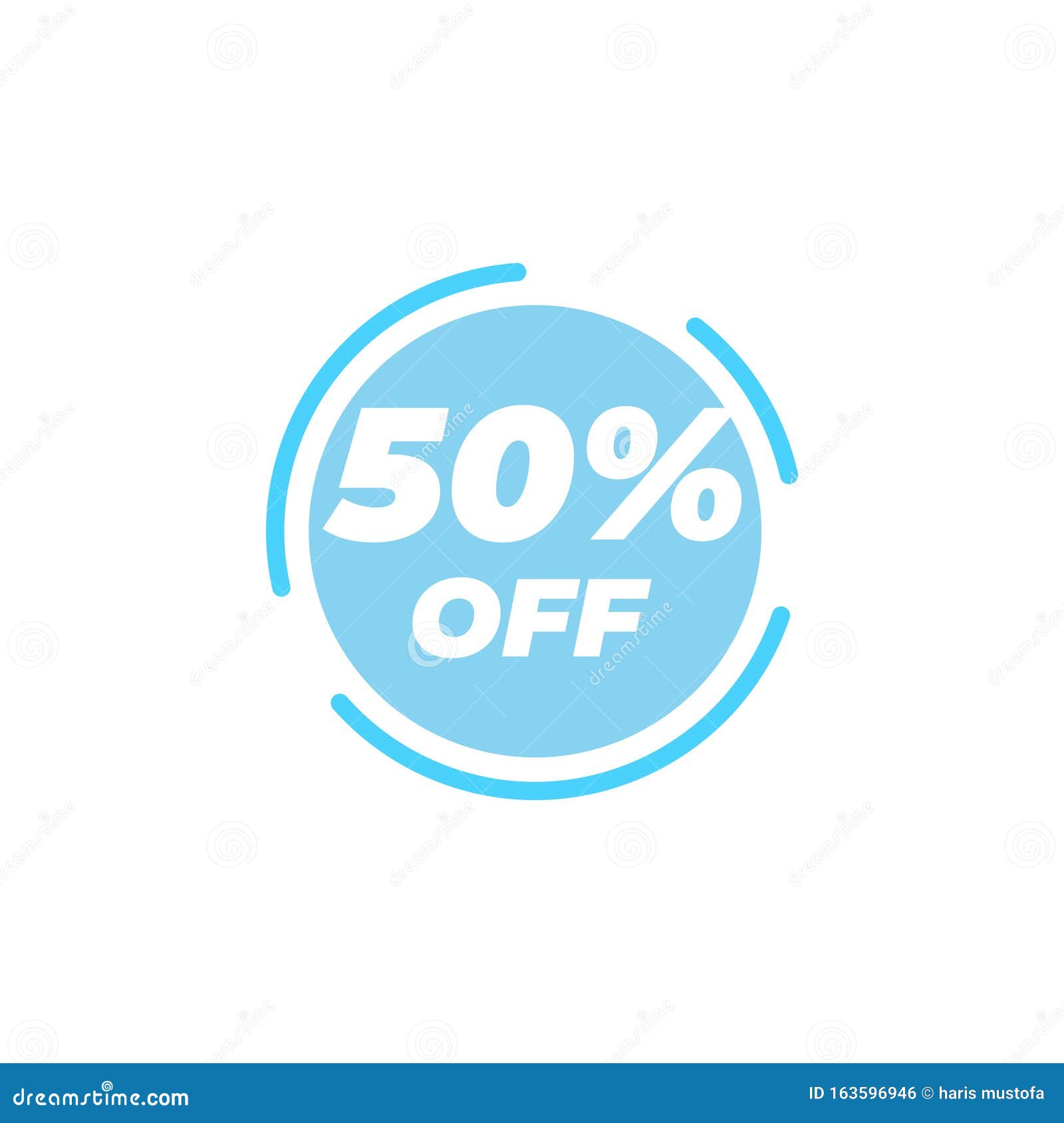 50 Percent Off Sale Label Design Template Vector Stock Vector ...