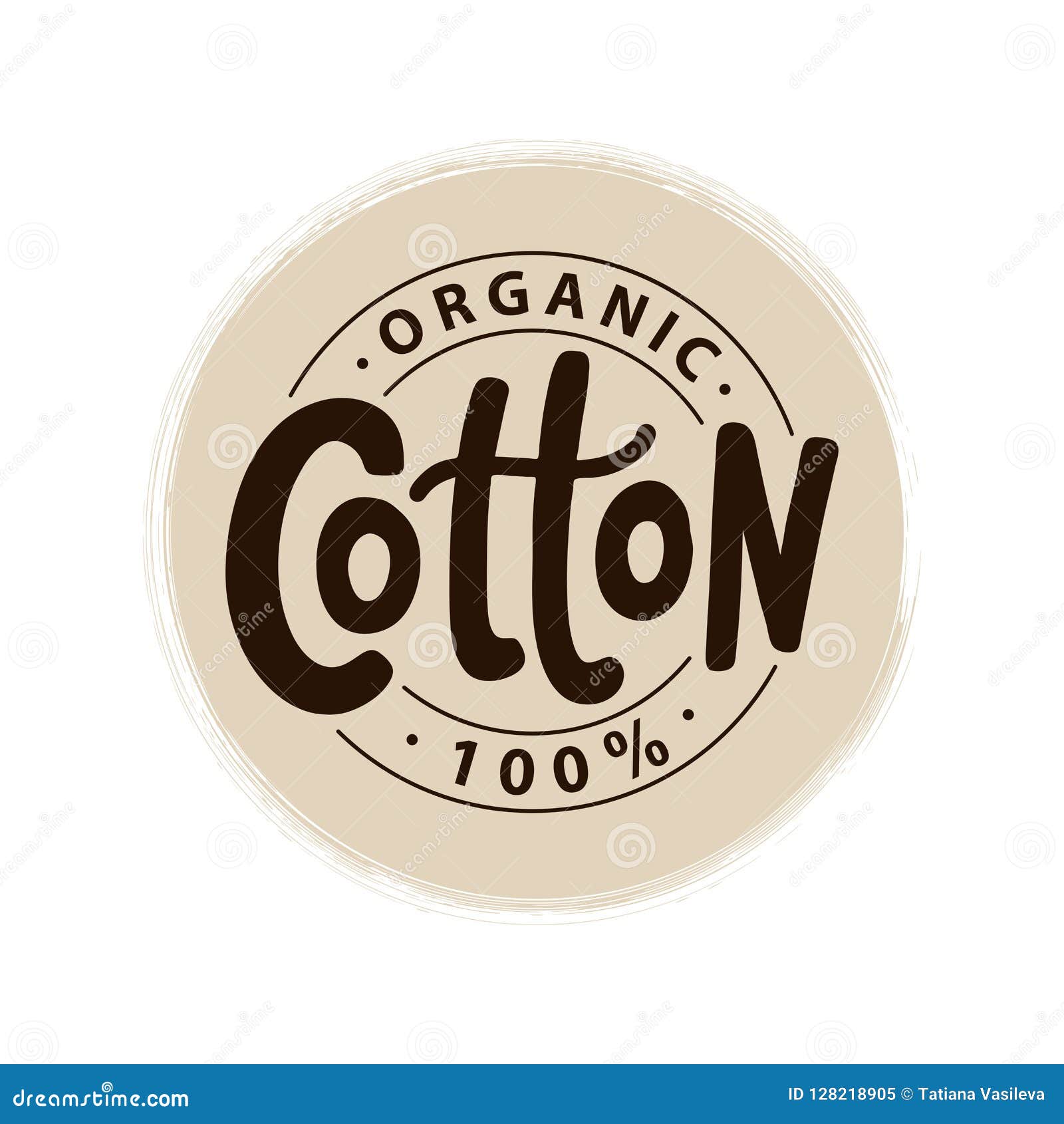 Download 100 Percent Organic Cotton. Vector Text Label Illustration ...