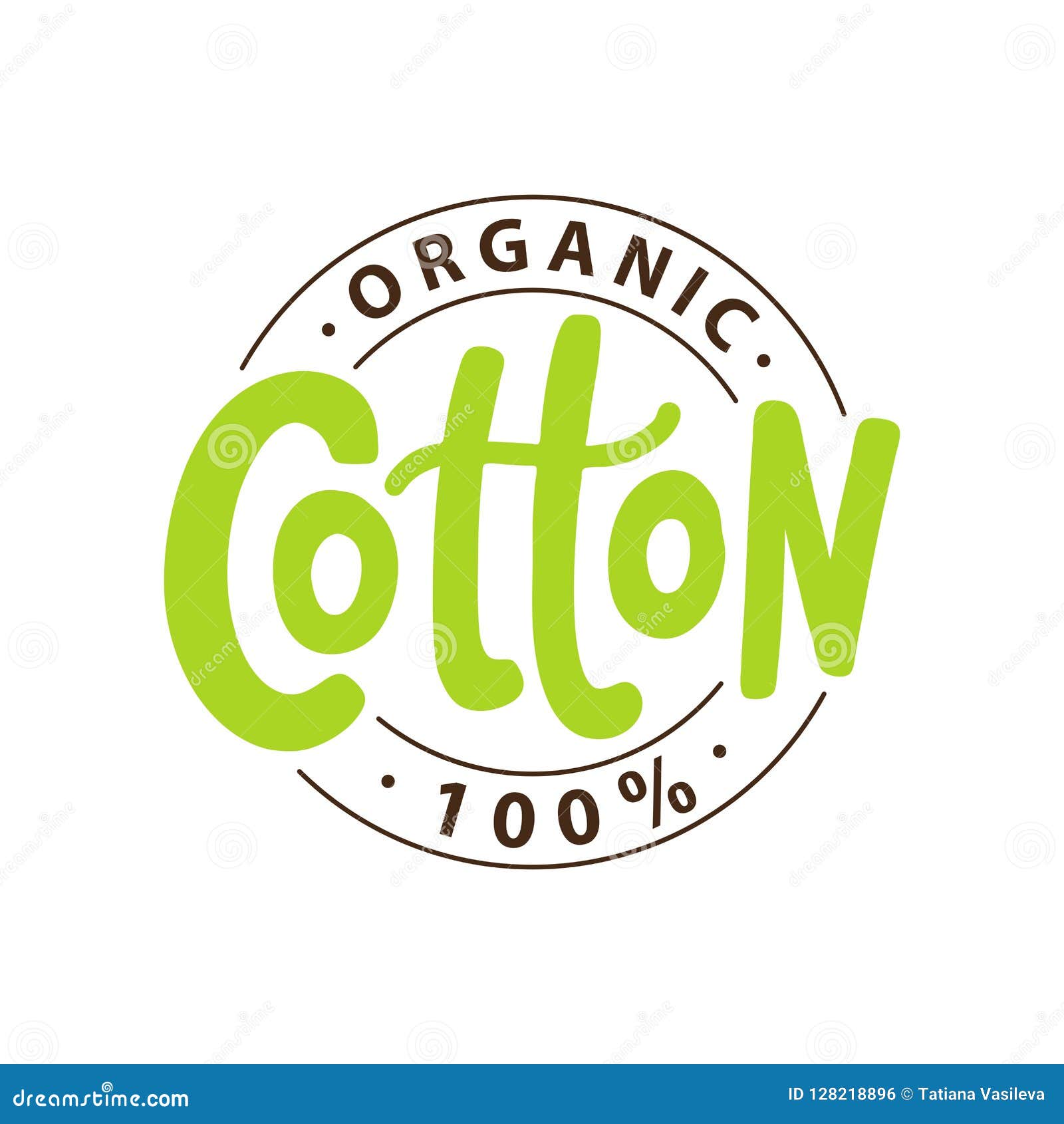 Download 100 Percent Organic Cotton. Vector Text Label Illustration ...