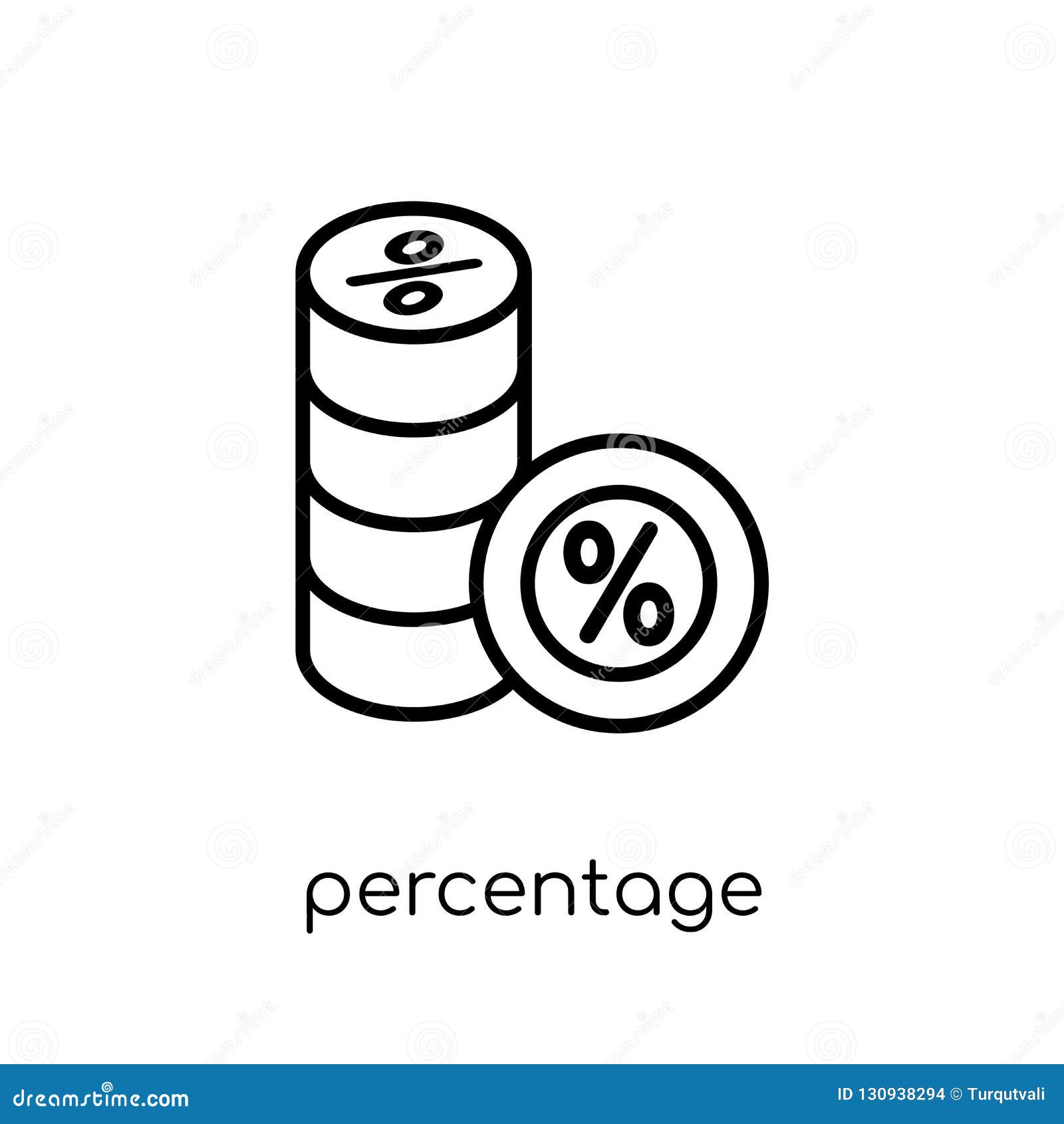 Percentage Icon. Trendy Modern Flat Linear Vector Percentage Icon on ...