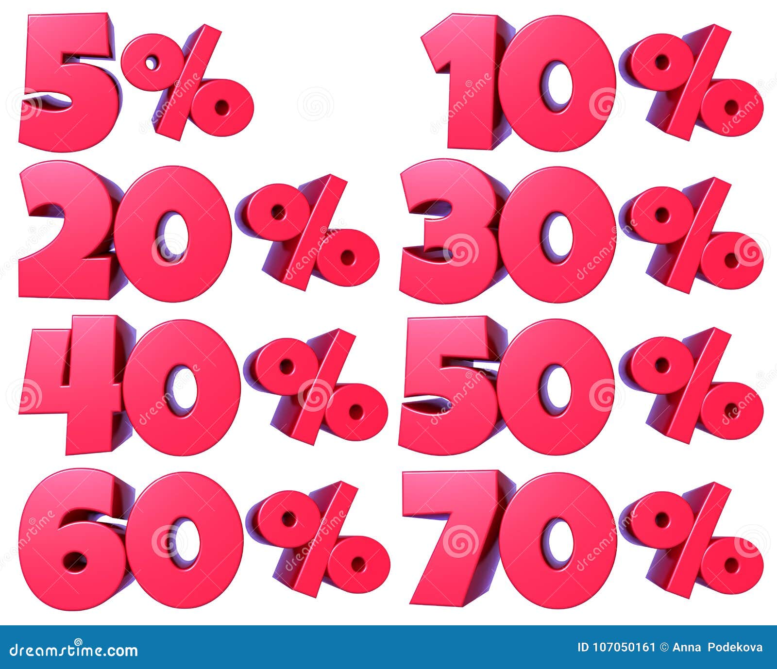 percentage numbers in red for discount sales, for banners and showcases, for web and print, with transparent png file attached.