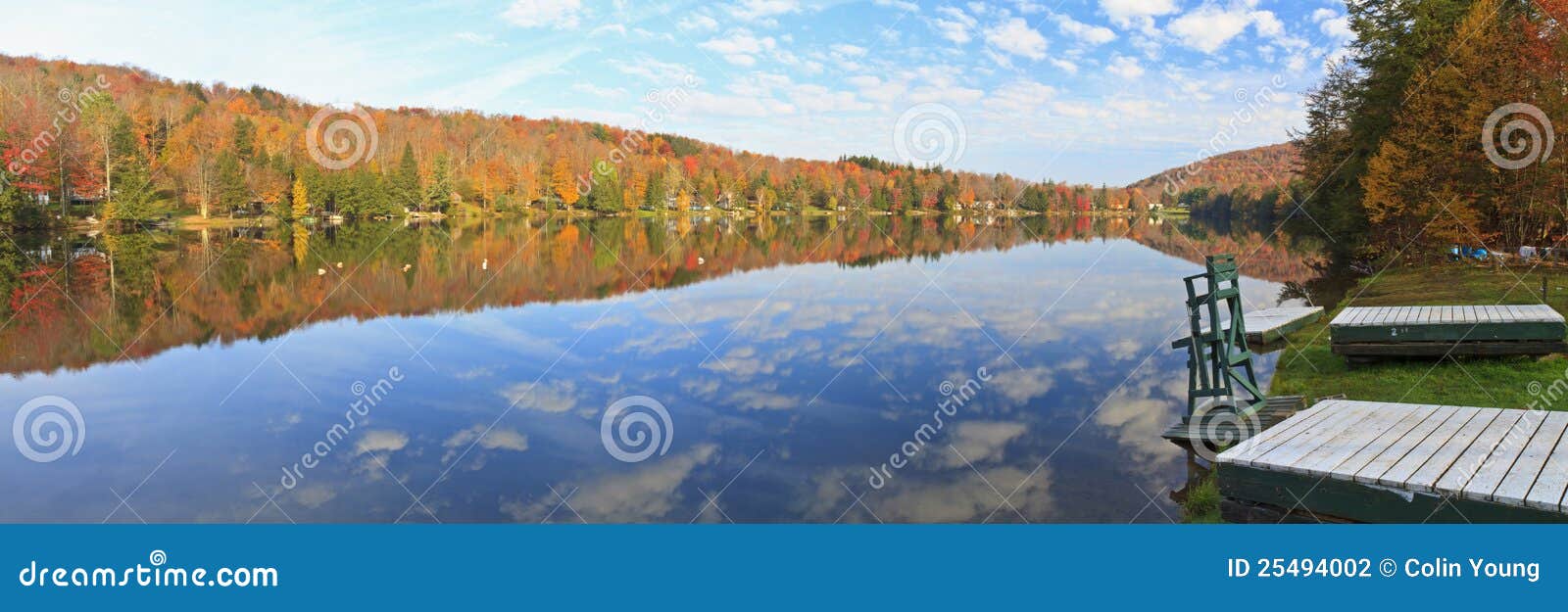Perch lake Fall Panorama stock photo. Image of mountains 25494002