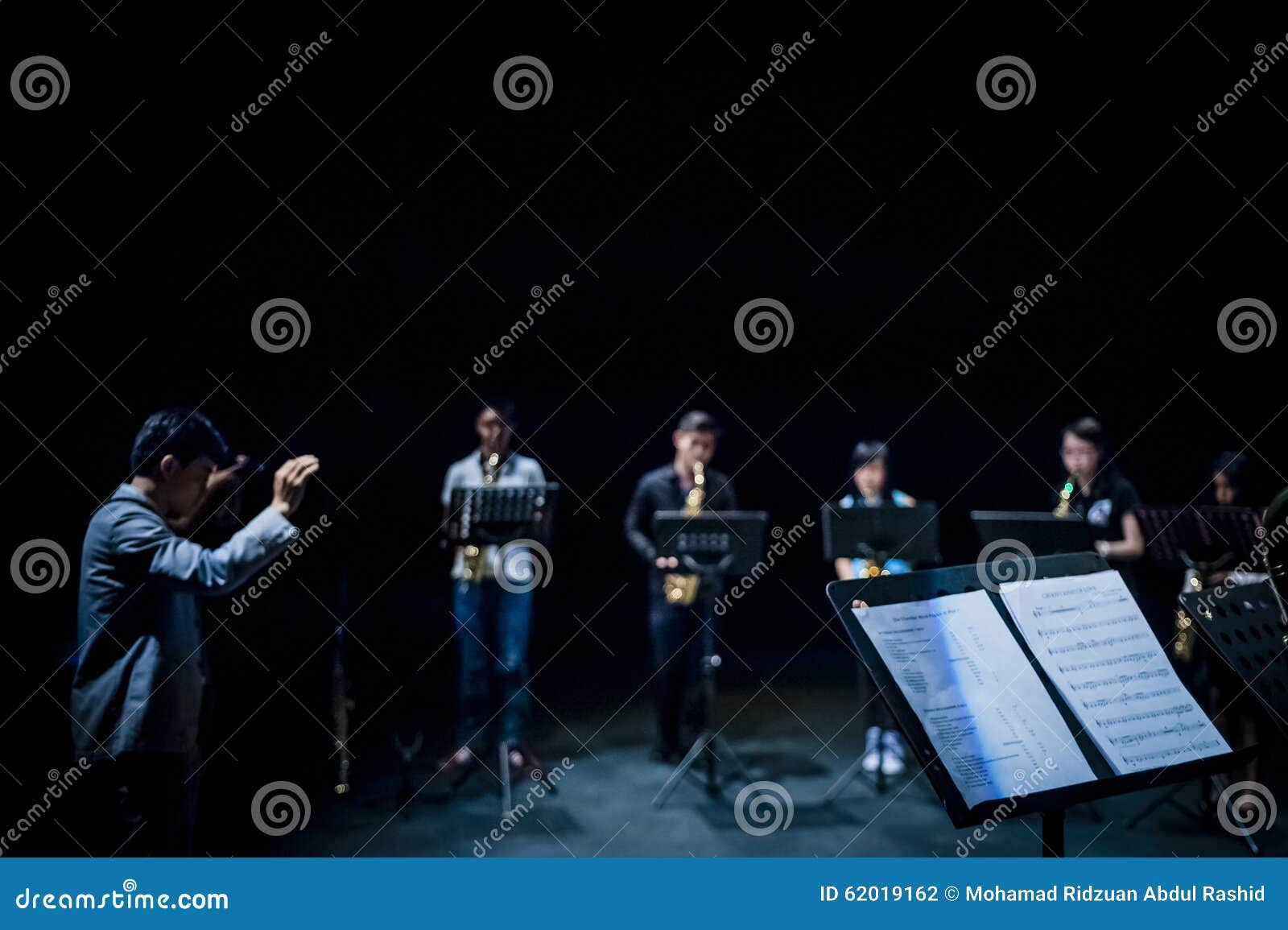 Percussion Players and Conductor Editorial Photography Image of