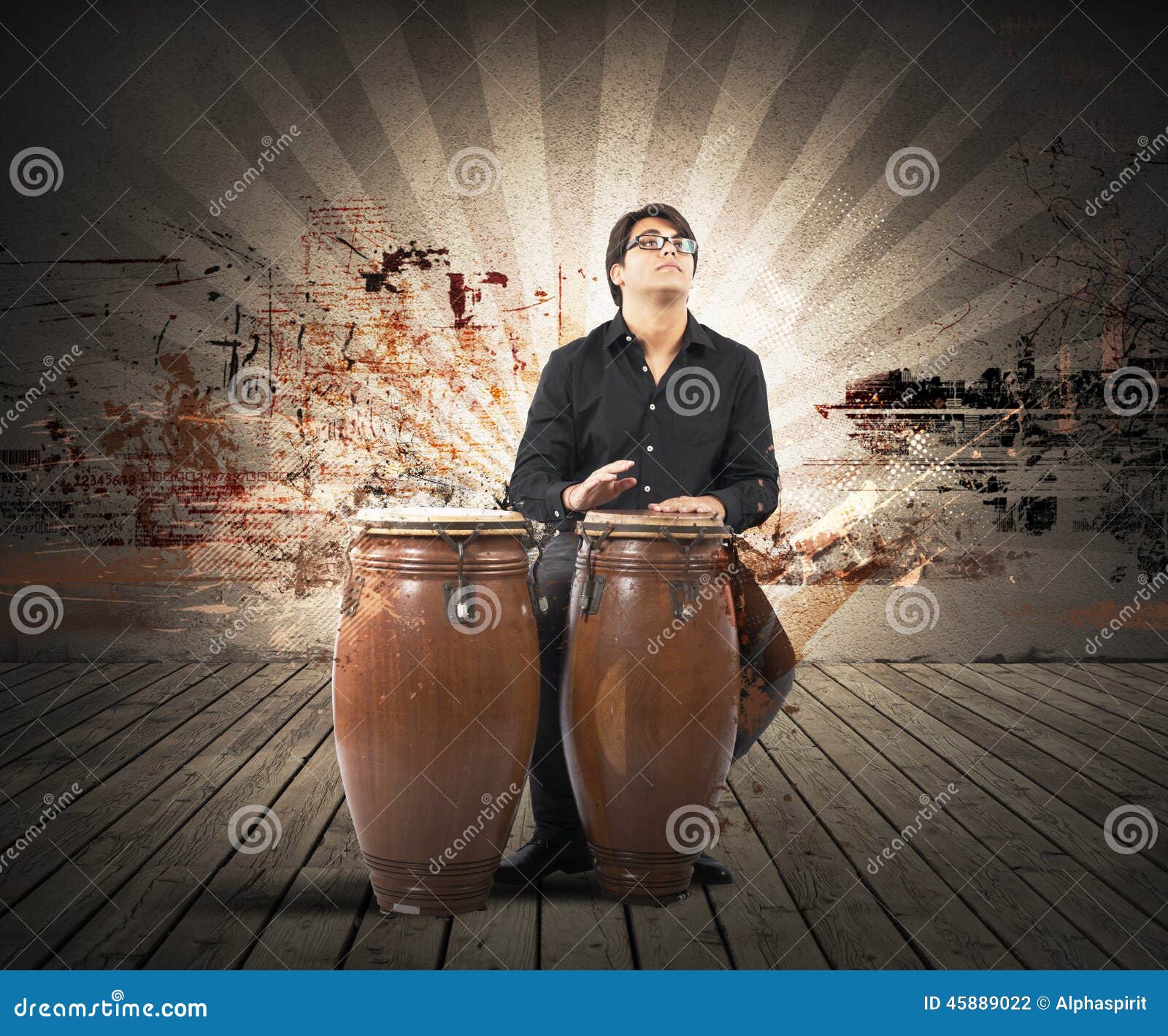 Percussionist stock photo. Image of circular, music, brown 45889022