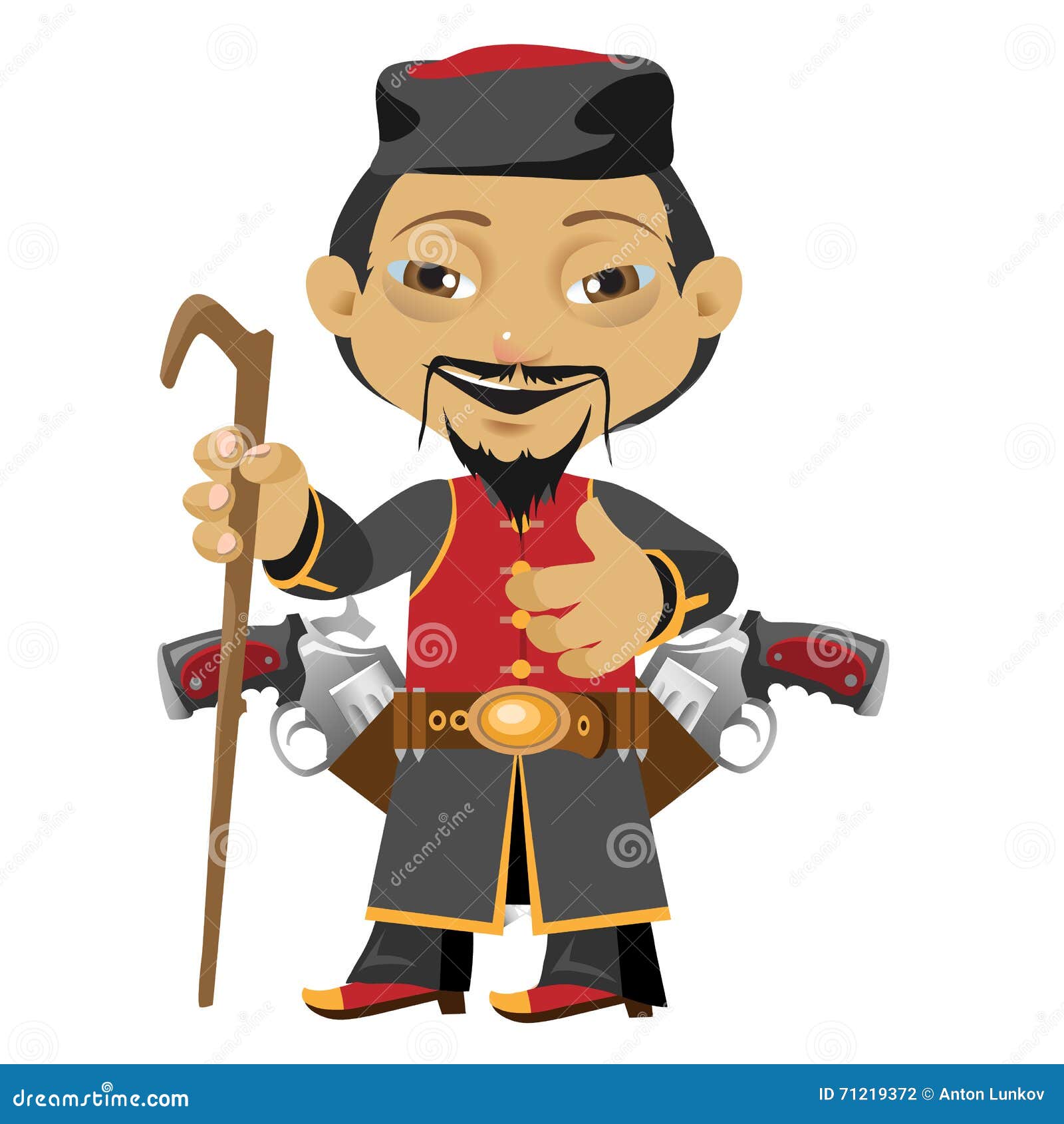 Peregrino Chino, Personaje De Dibujos Animados Ficticio Ilustración del  Vector - Ilustración de personal, juego: 71219372