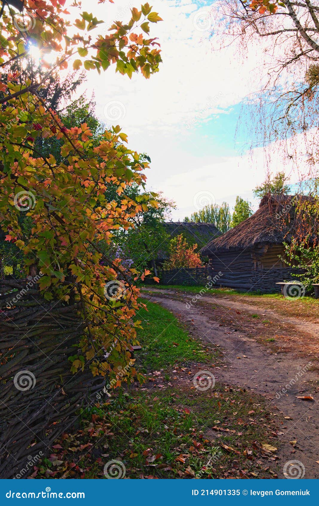Winding Narrow Dirt Village Road. Picturesque Landscape of Ancient ...