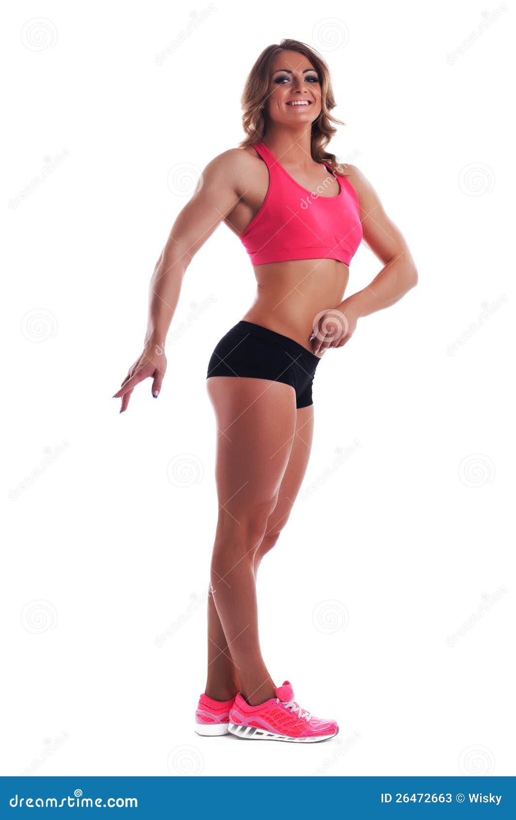 Perfect Beauty Woman with Muscle Body Full Height Stock Image - Image of  fitness, person: 26472663