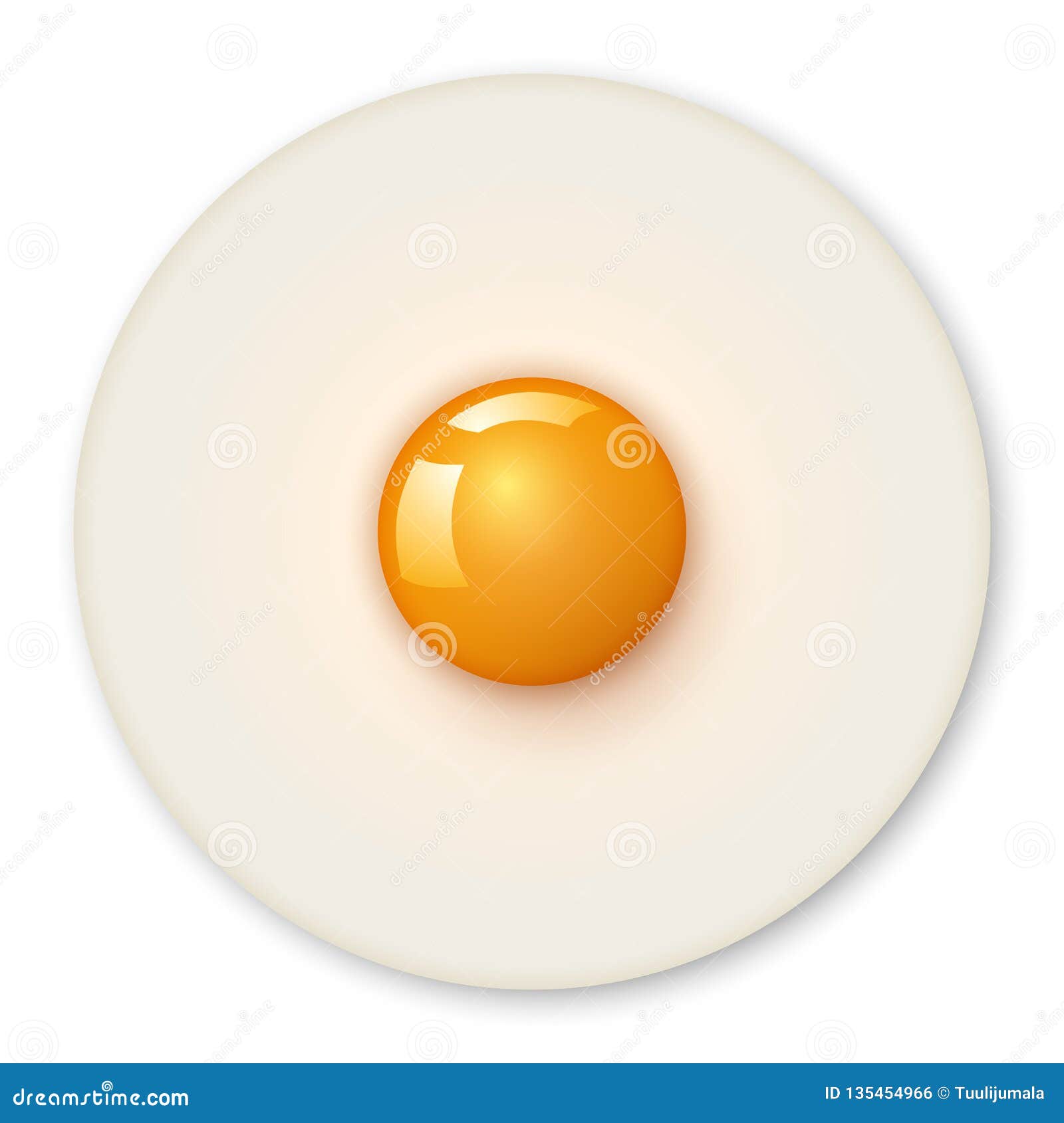 Perfect Circle Fried Egg stock vector. Illustration of fried 135454966