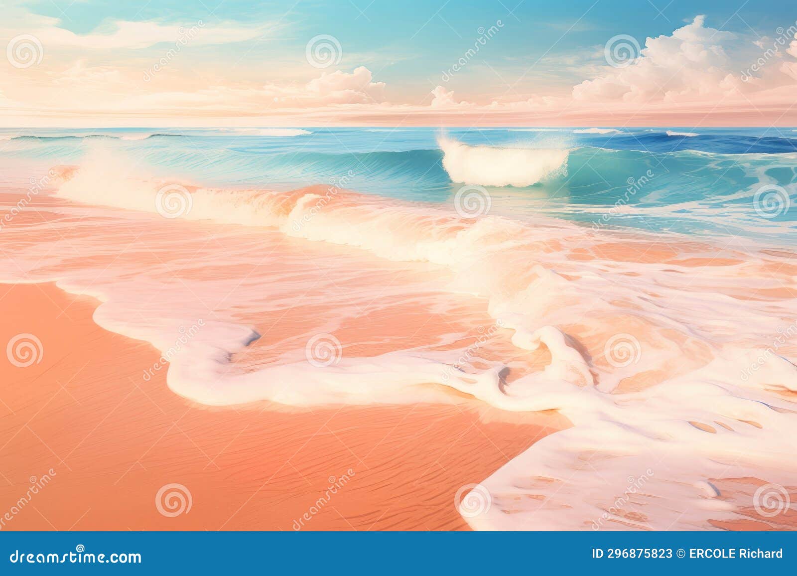 Relax at the Beach: Ocean Waves on a Sandy Shore Stock Image - Image of 