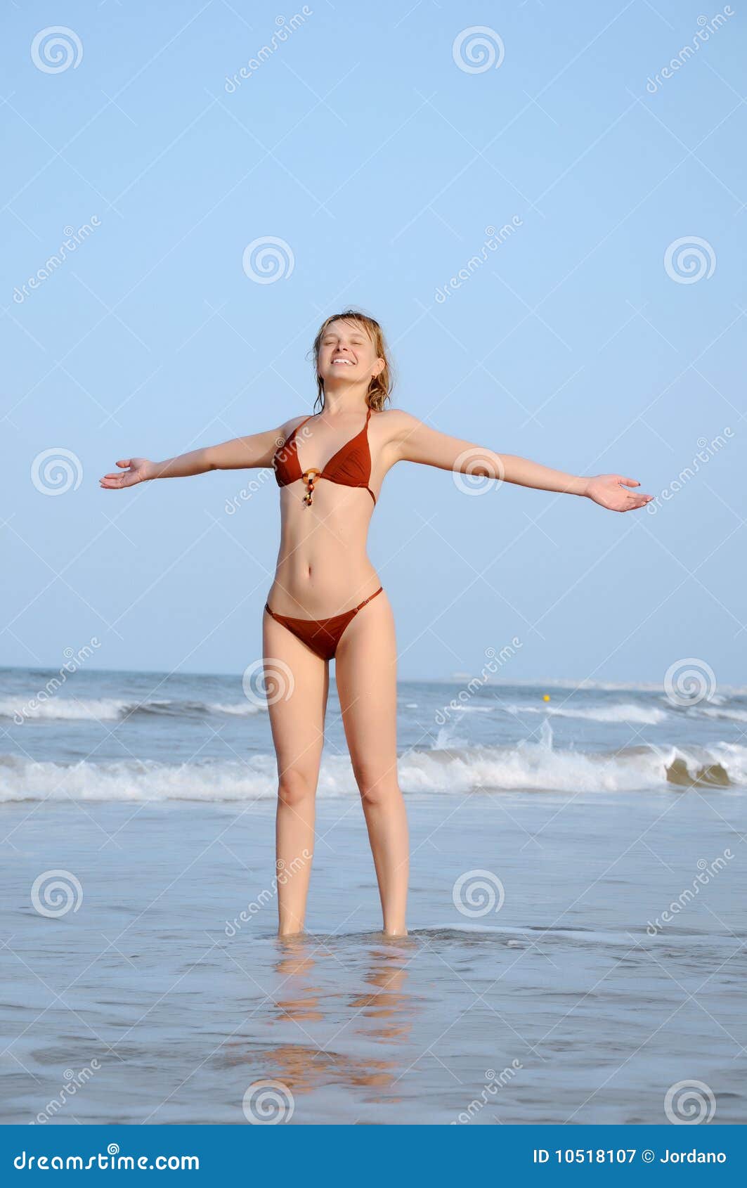 Perfect Girl on a Tropical Beach Stock Image - Image of swim, resort:  10518107