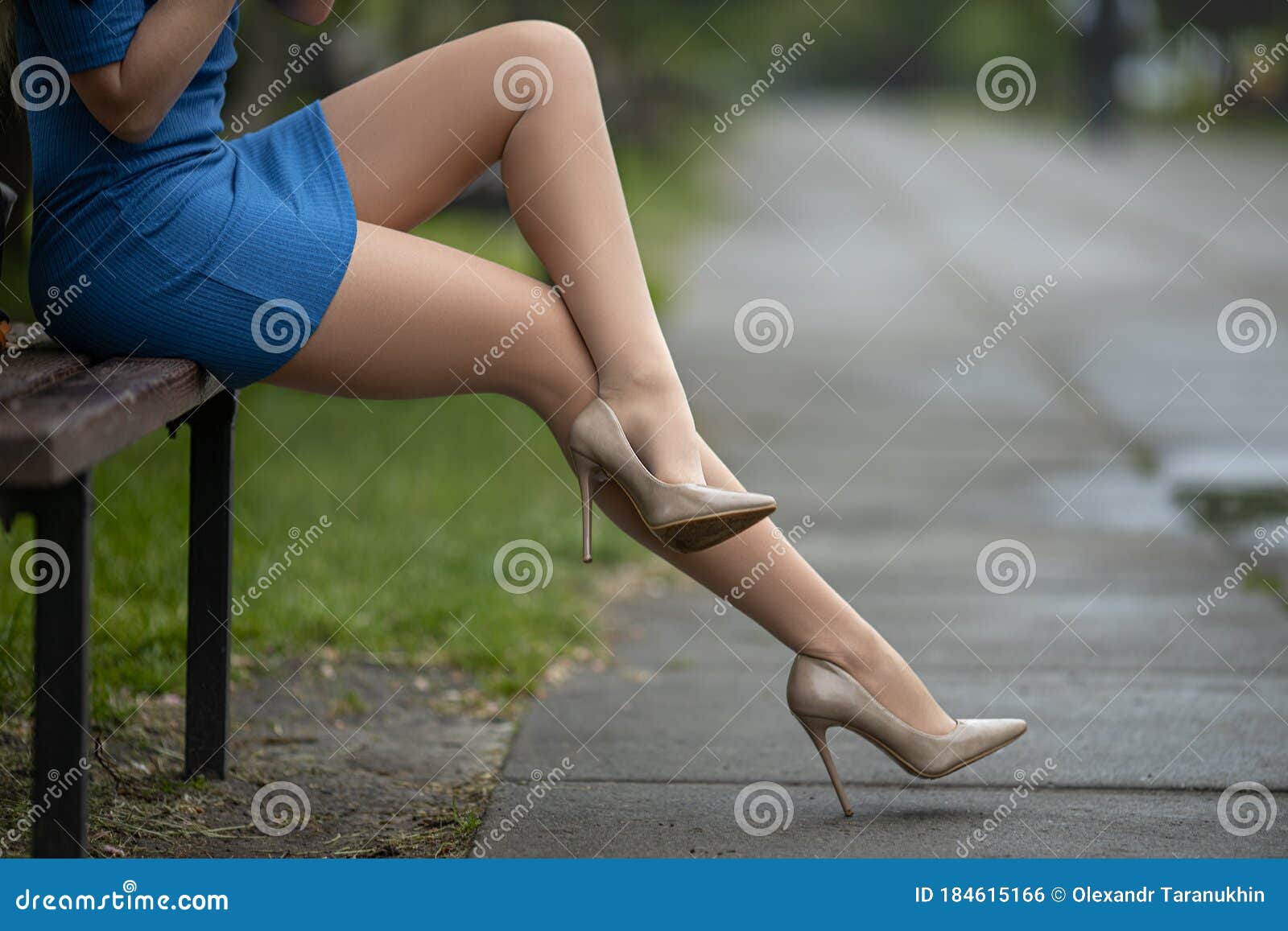 Woman Legs Putting On Black Heel Shoes Sitting Stock Photo | Royalty-Free |  FreeImages
