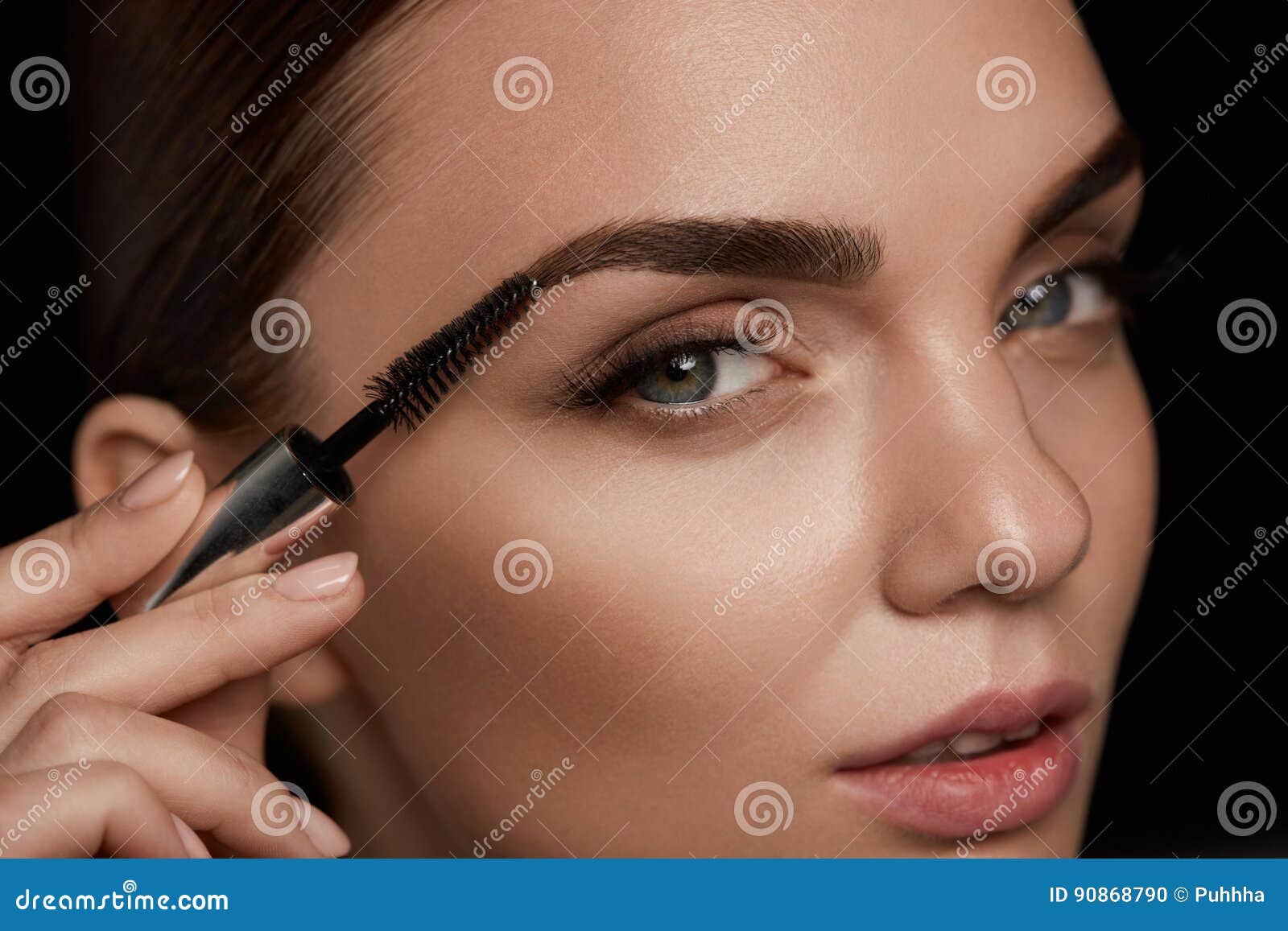 perfect makeup for beautiful woman. brow care for eyebrows