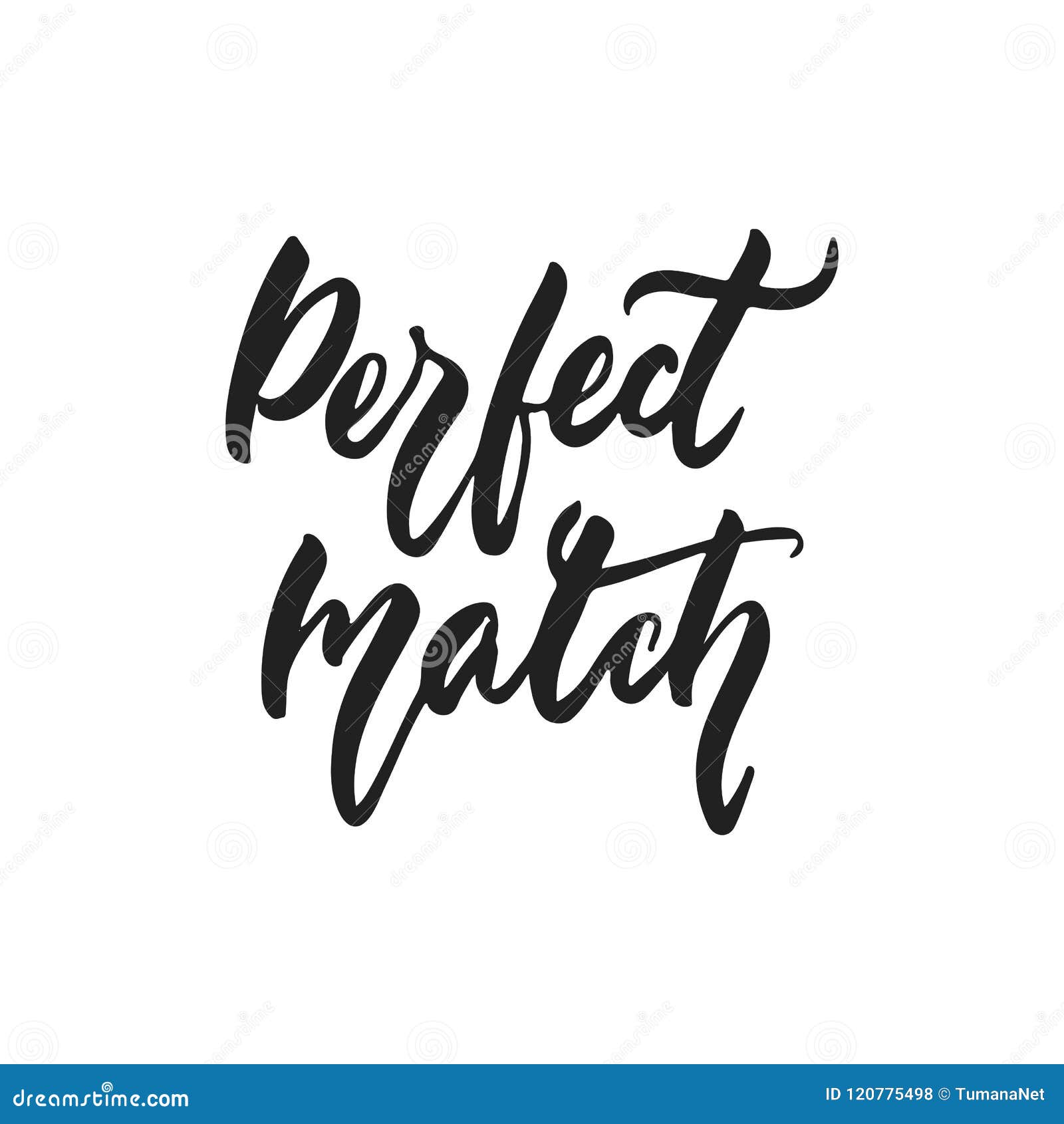Perfect Match Hand Drawn Wedding Romantic Lettering Phrase Isolated Perfect Match Hand Drawn Wedding Romantic Lettering Phrase Isolated