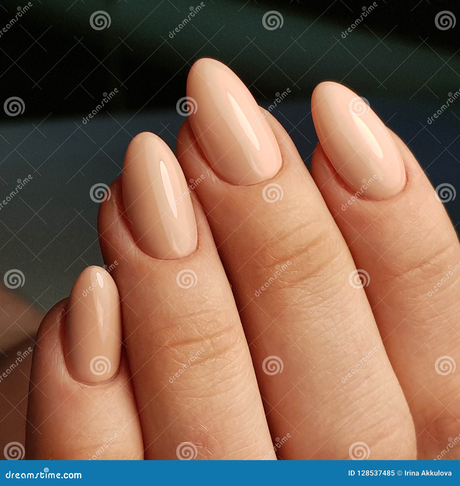 Manicure Gel Polish Nude Nails Stock Image - Image Of Salon, Nails:  128537485