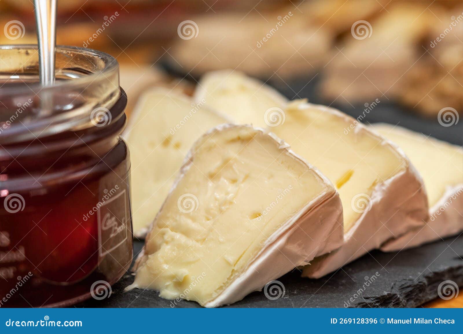 The Perfect Pairing Brie Cheese and Jam Stock Photo Image of unctuous, nourishment 269128396