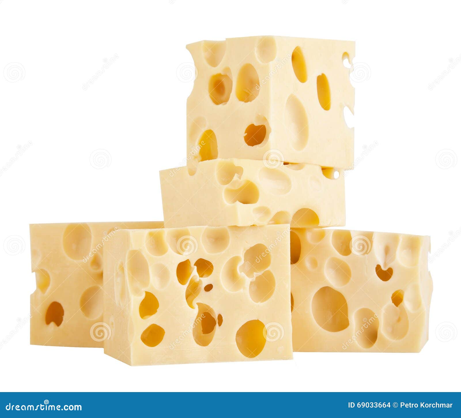 The Perfect Pieces Of Swiss Cheese Isolated On White Background Royalty