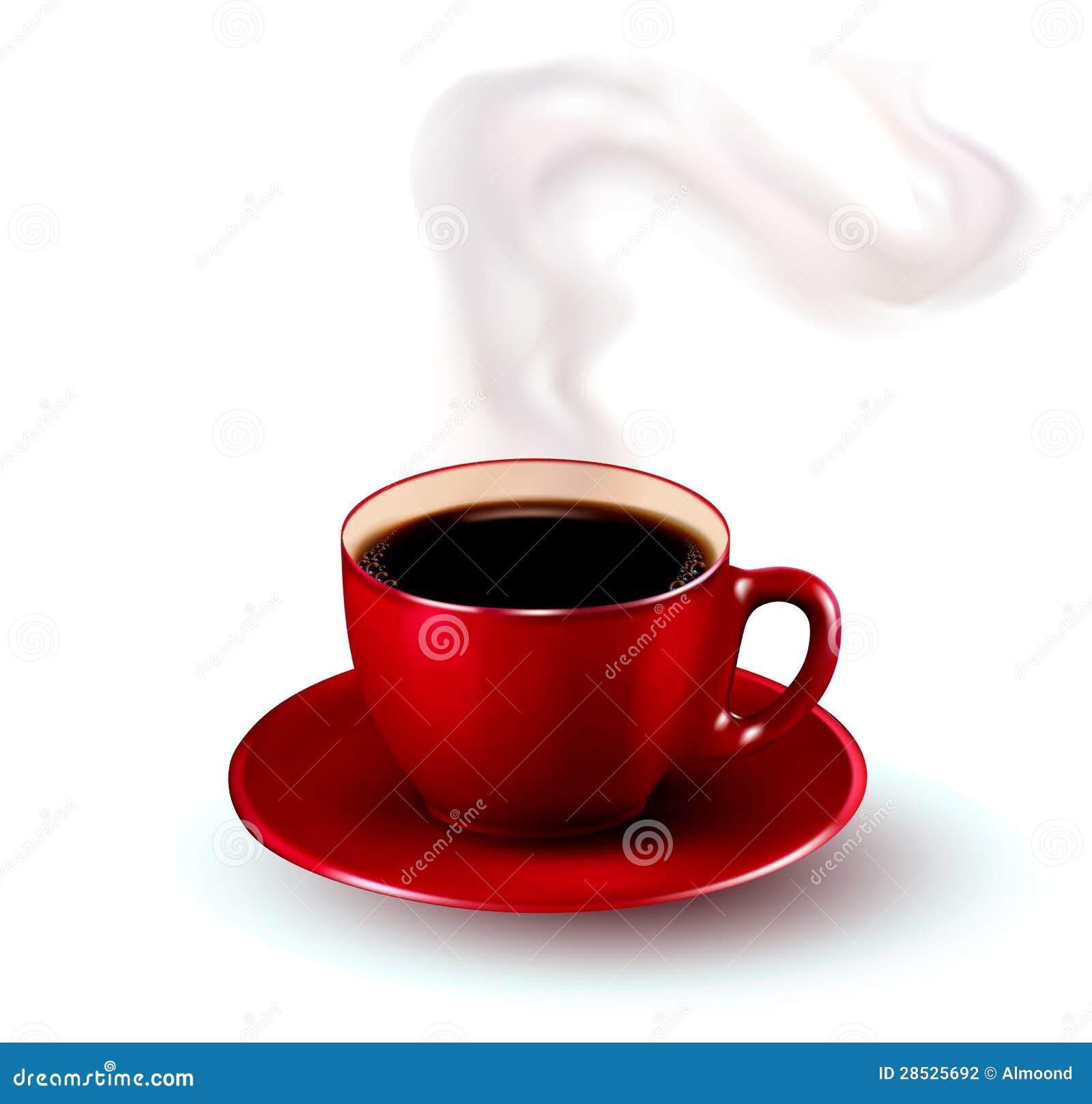 perfect red cup of coffee with steam.